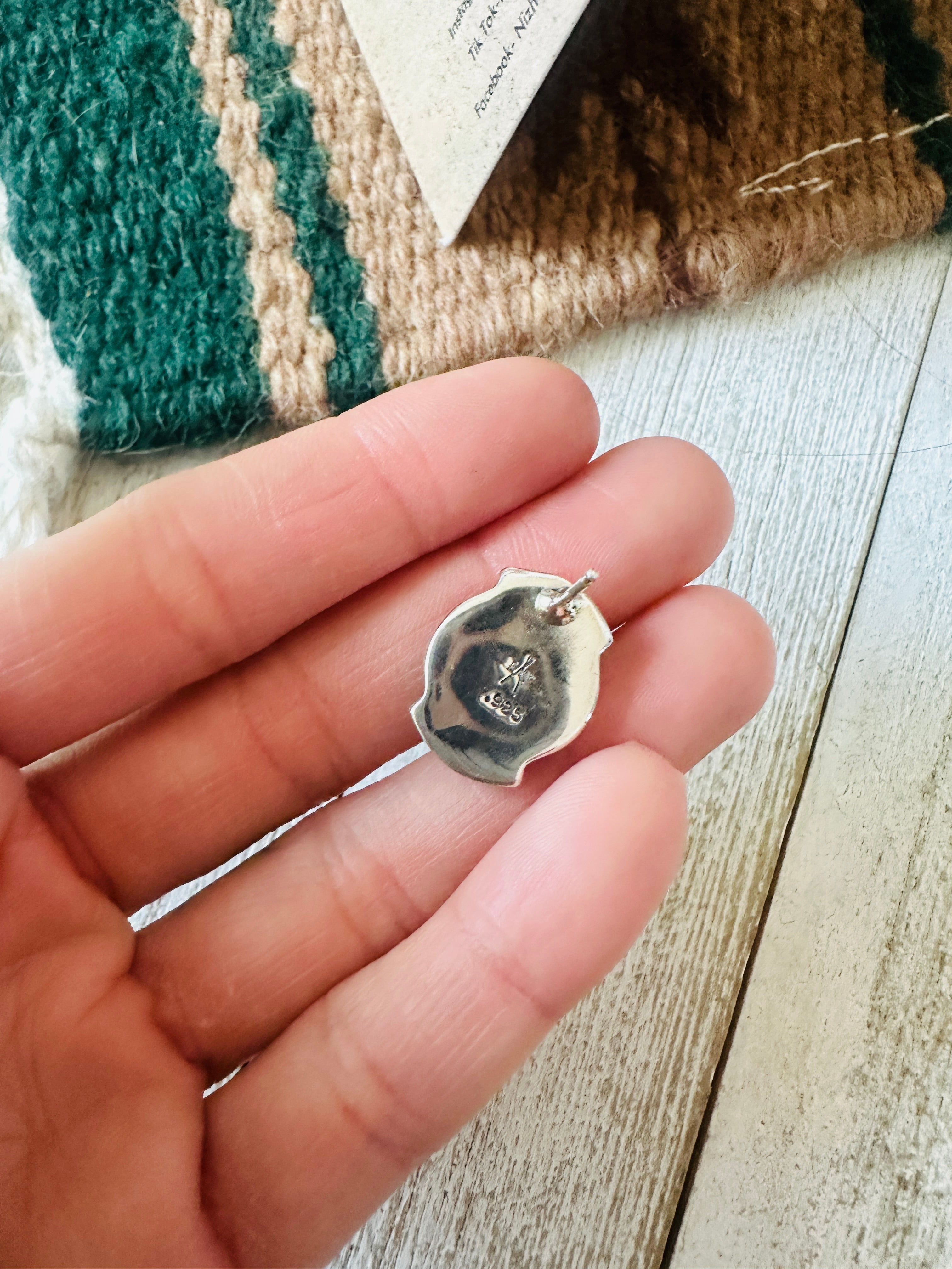 Navajo Sterling Silver & Pink Dream Mojave Post Earrings