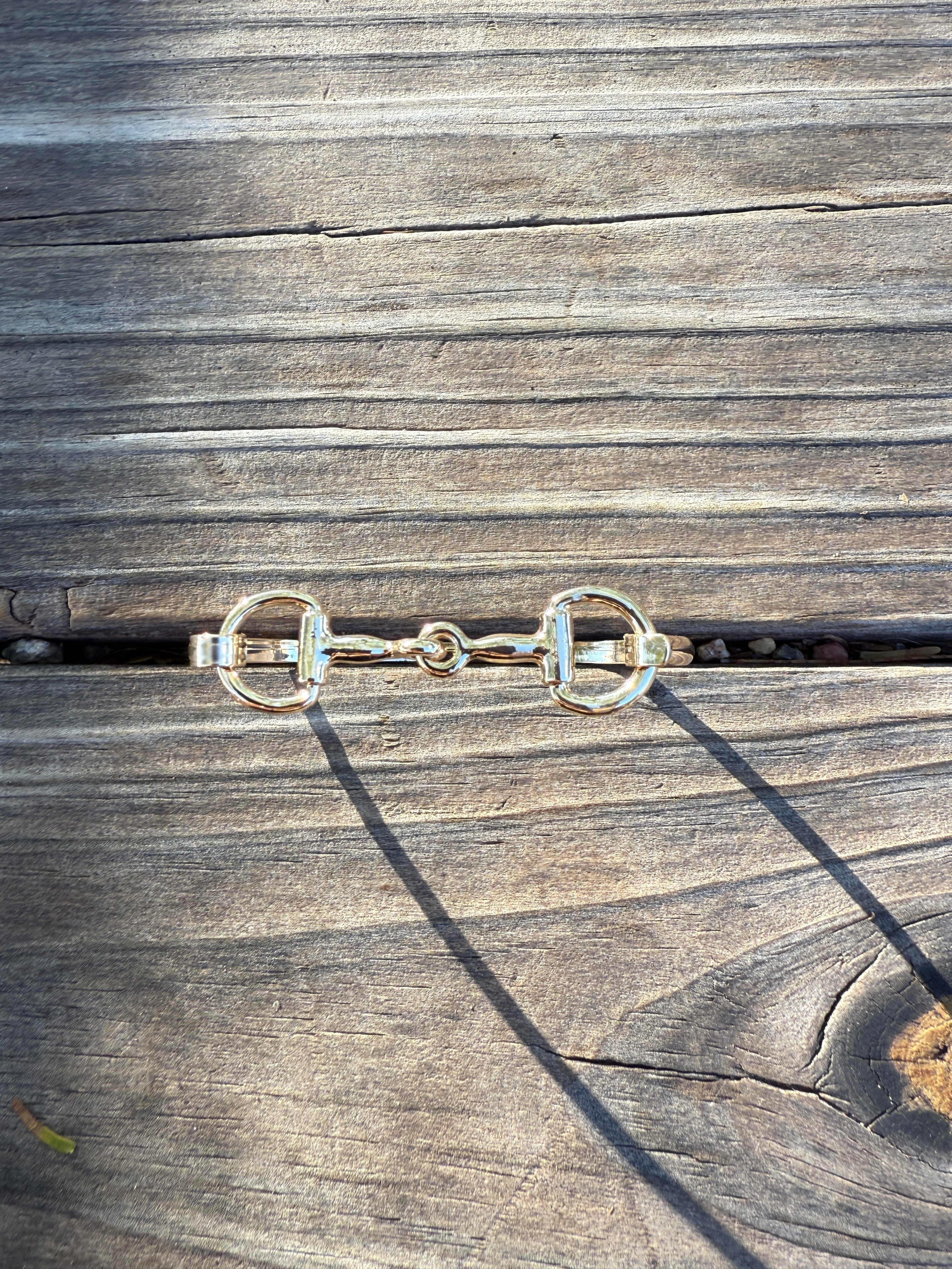 “The Golden Collection” Horse Bit Handmade Gold Plated Bangle Bracelet