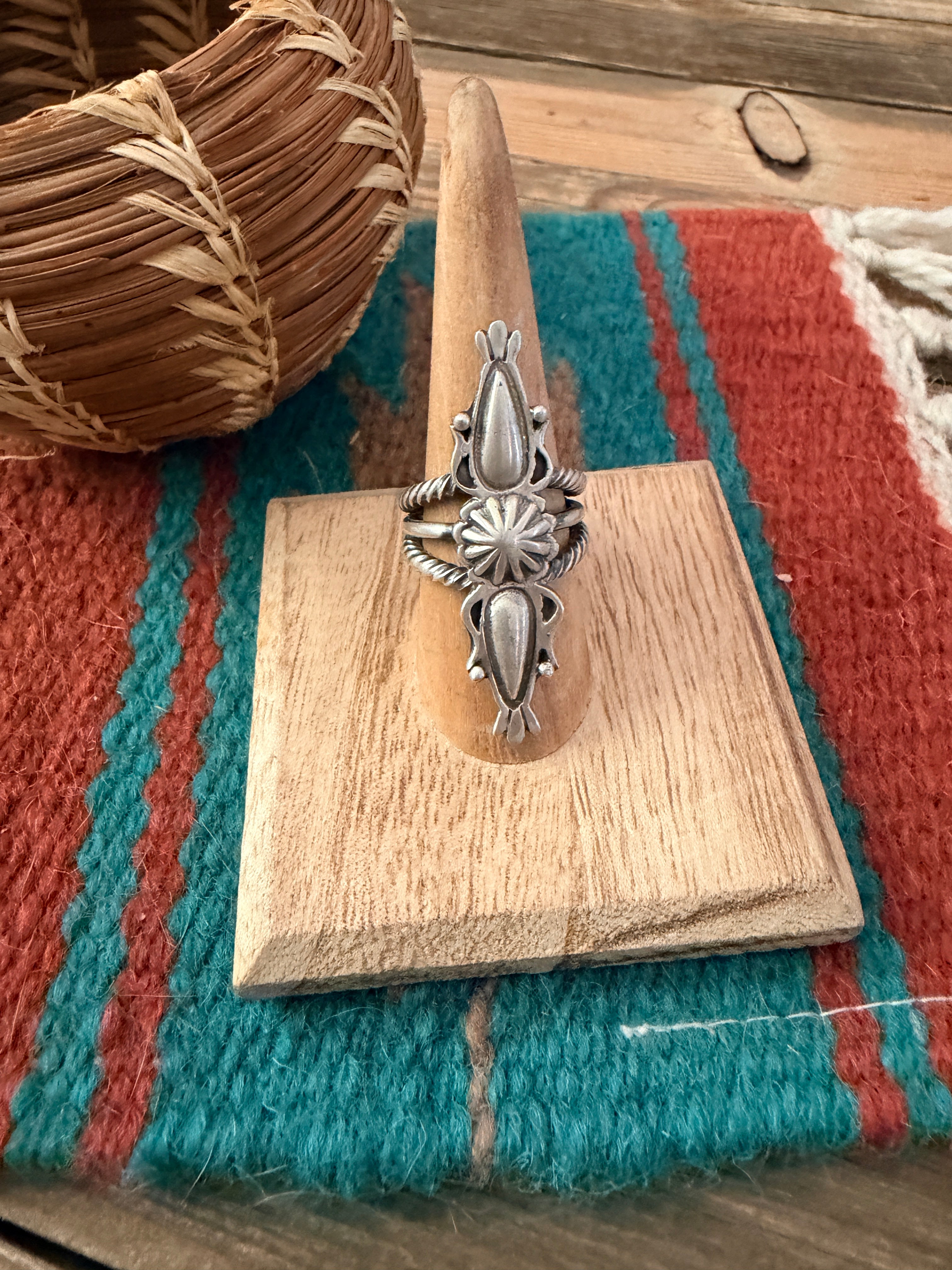 Handcrafted Sterling Silver Concho Ring Size 7