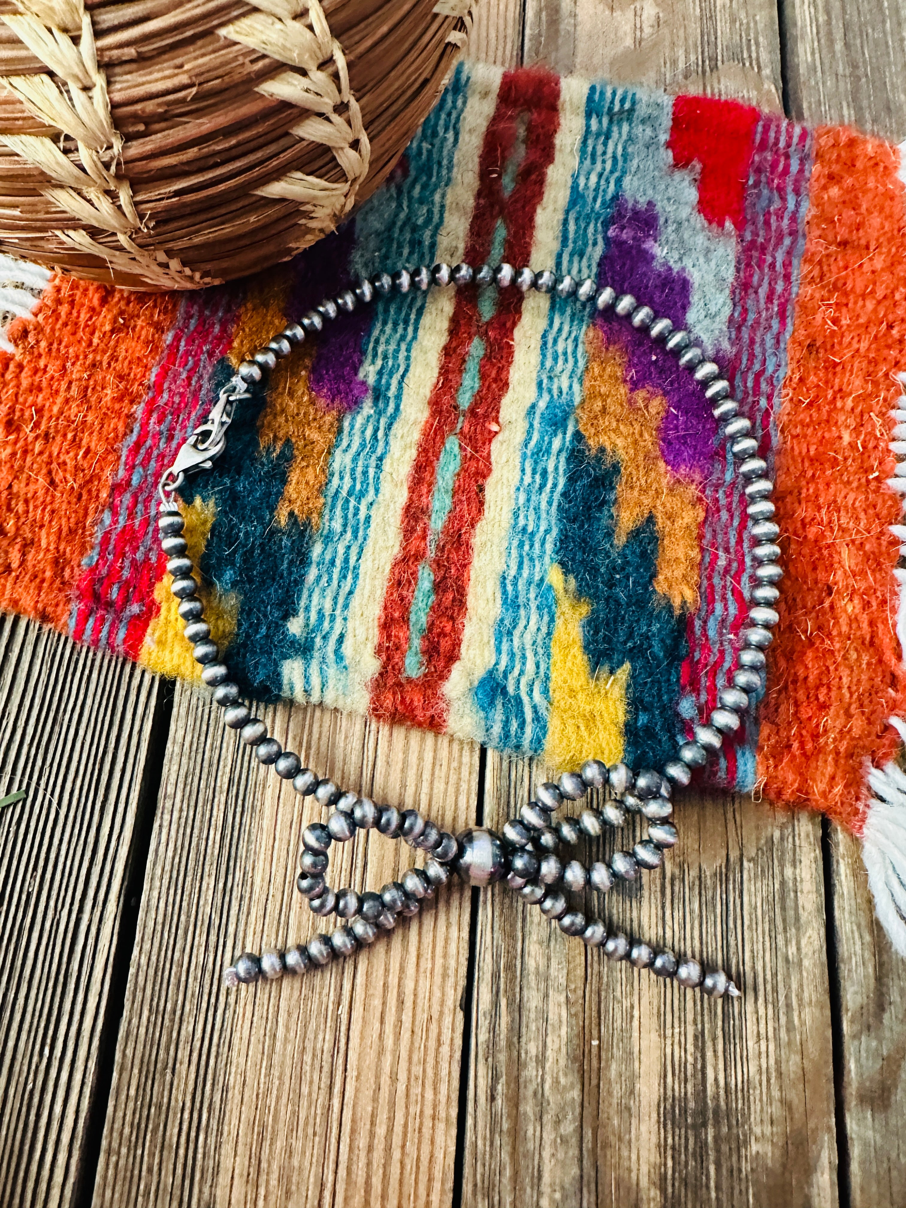 Handmade Sterling Silver Beaded Bow Hat Band