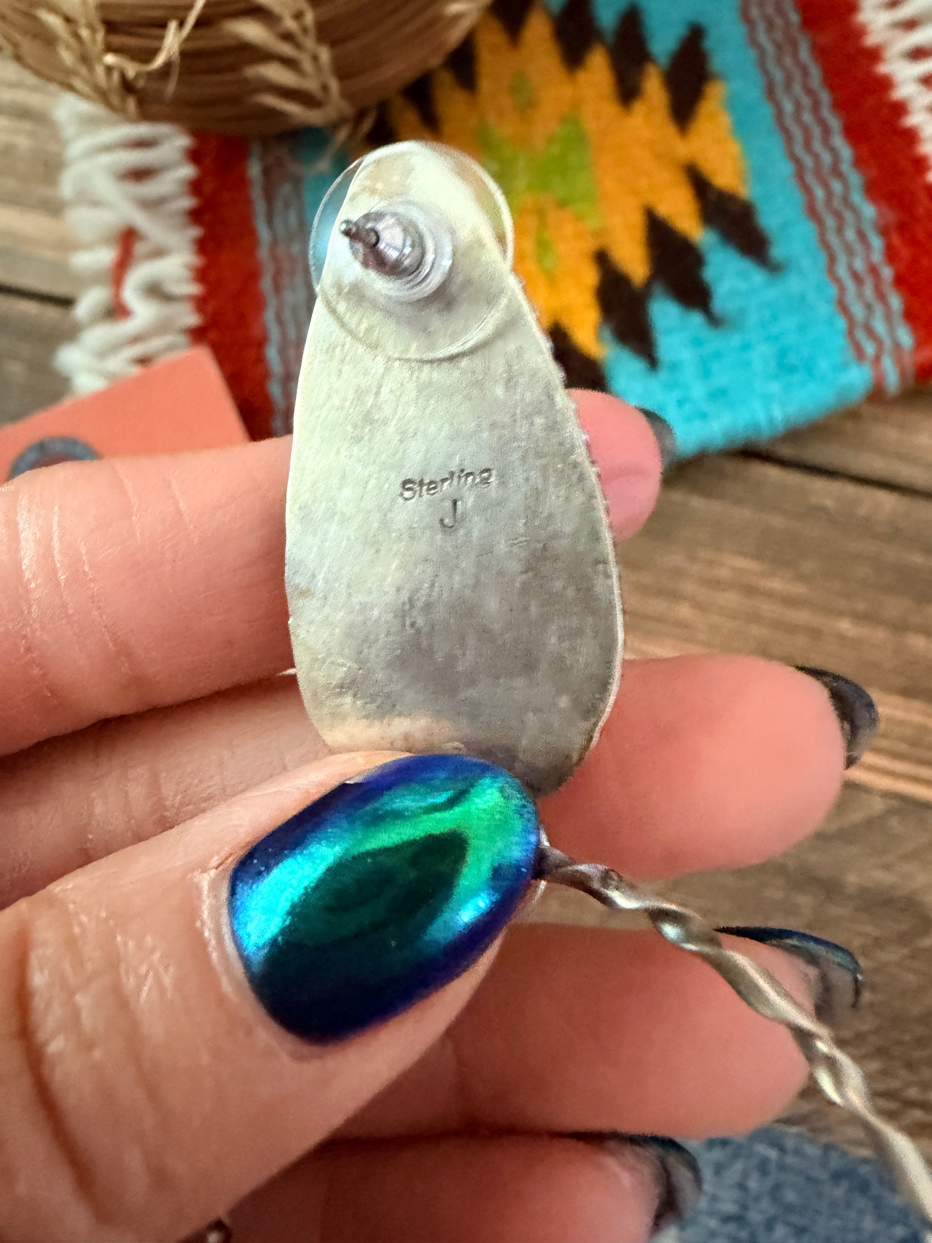 Handcrafted Bumblebee & Sterling Silver Hoop Earrings