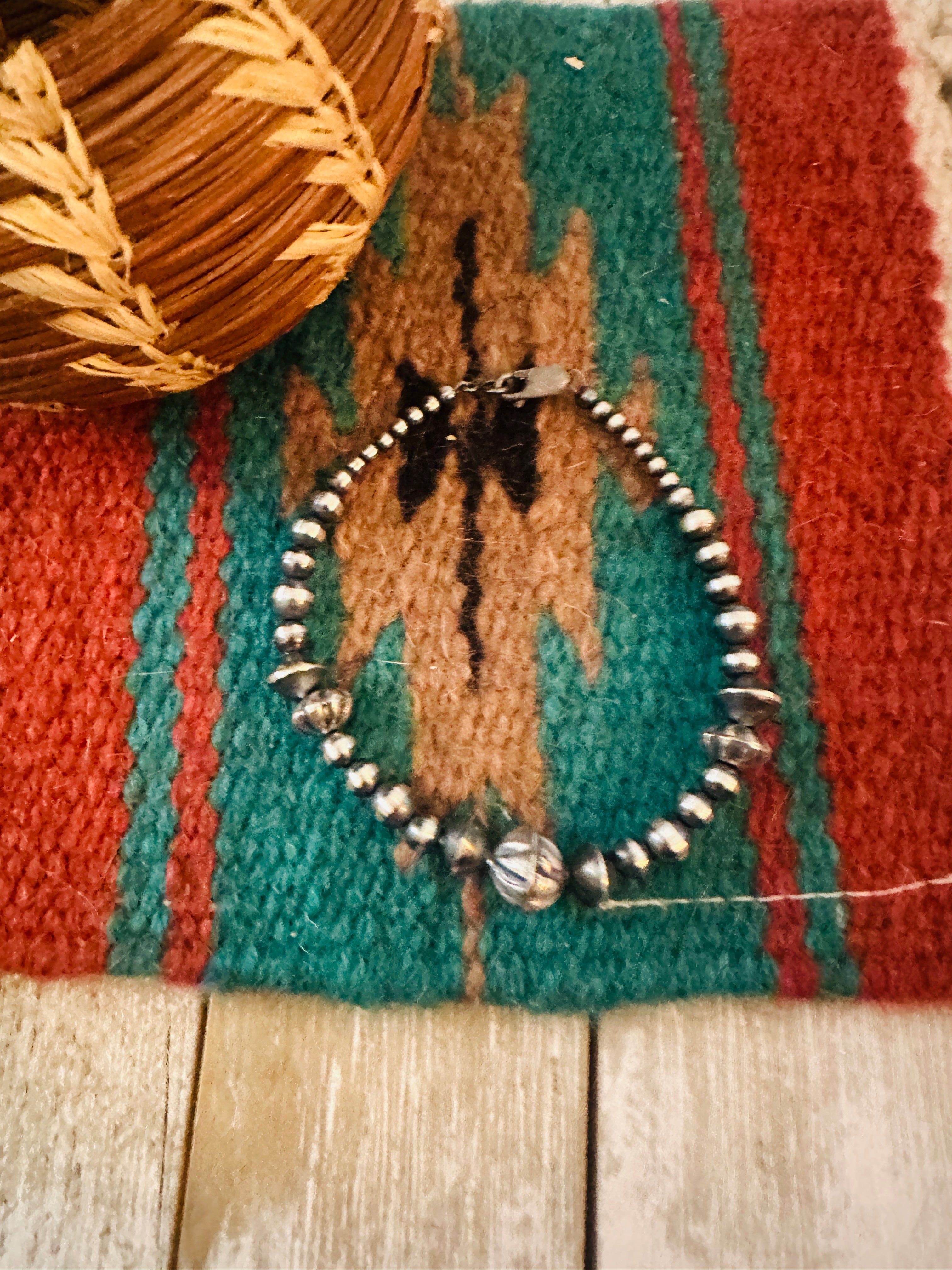 Handcrafted Sterling Silver Beaded Bracelet