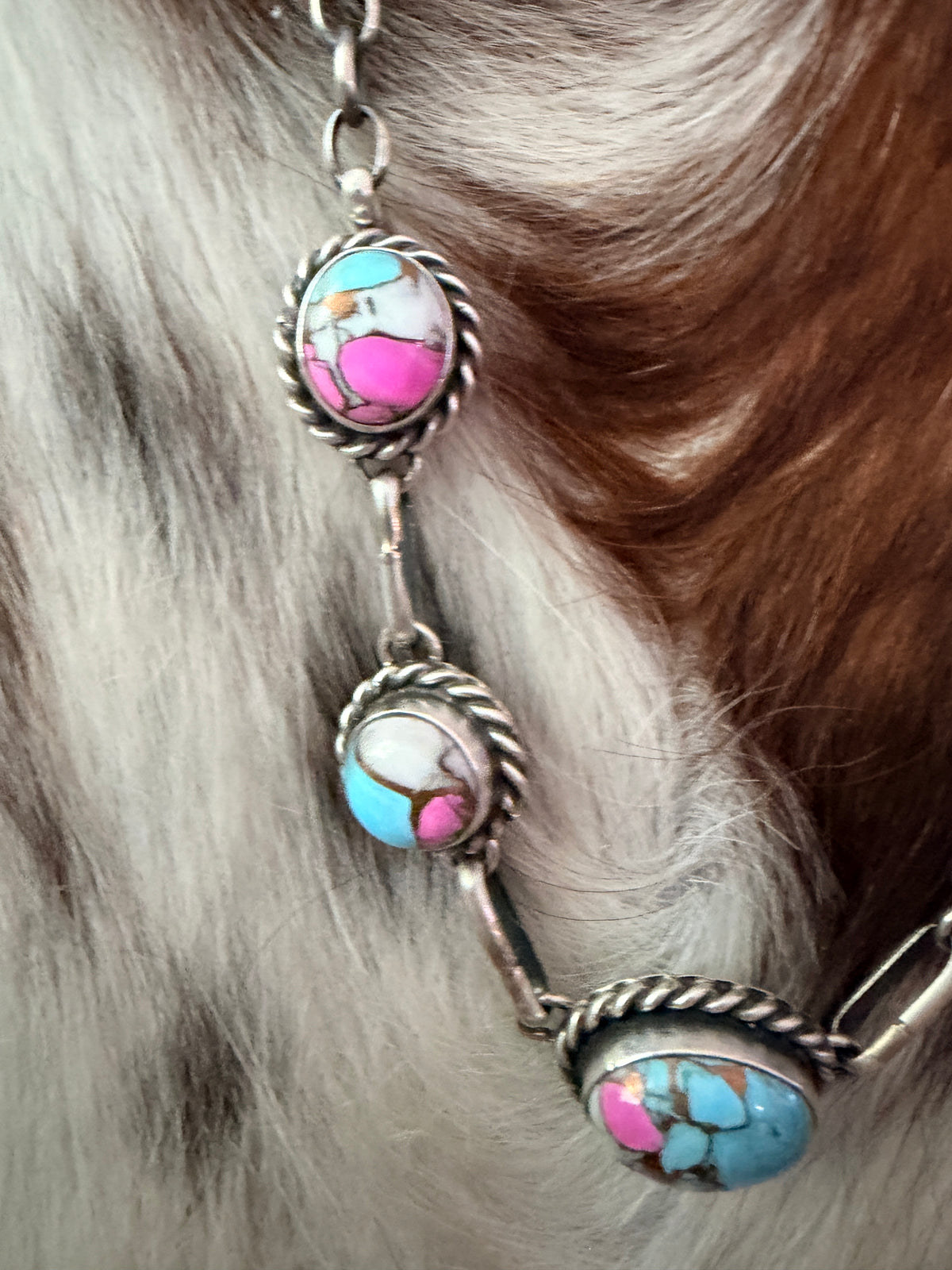 Handcrafted Sterling Silver & Cotton Candy Necklace by Augustine Largo