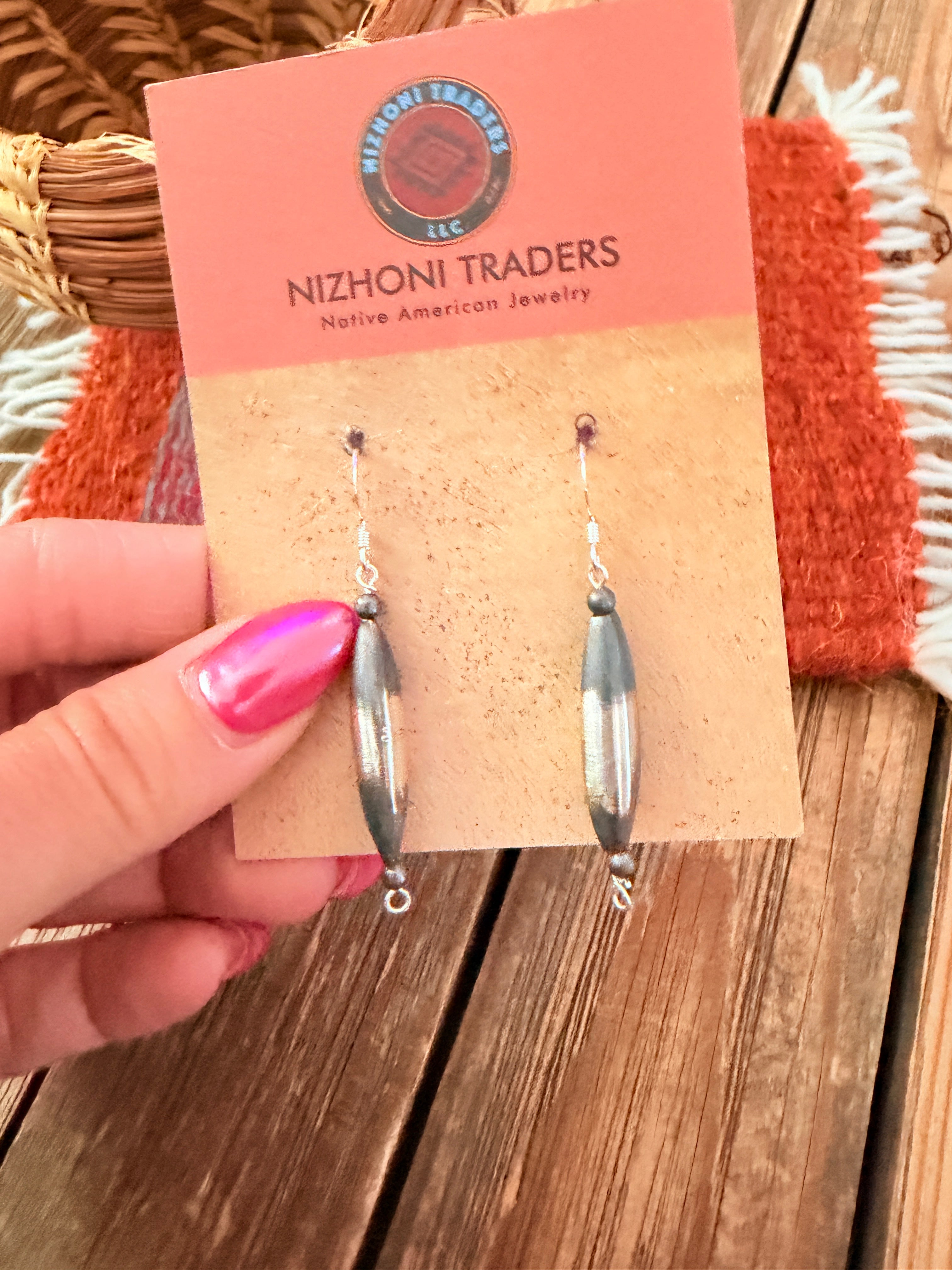 Handcrafted Sterling Silver Pearl Seed Bead Dangle Earrings