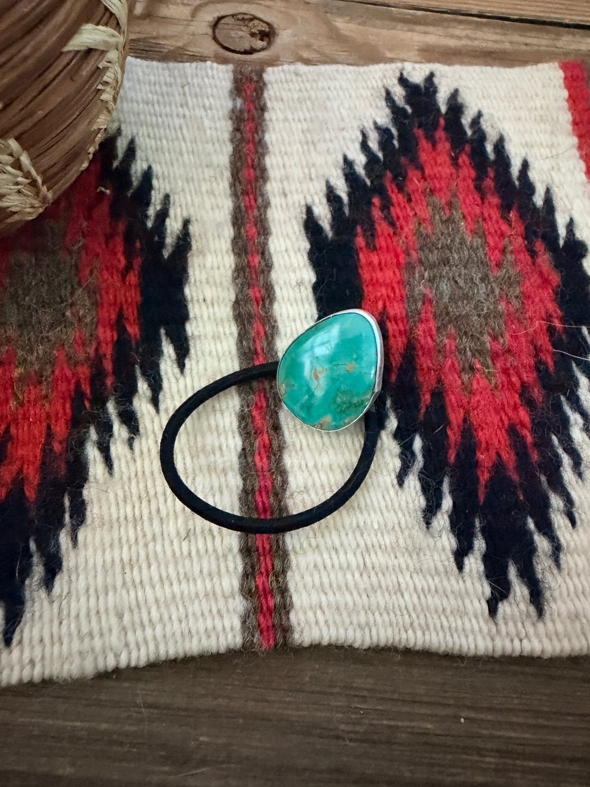 Handcrafted Turquoise & Sterling Silver Hair Tie Charm