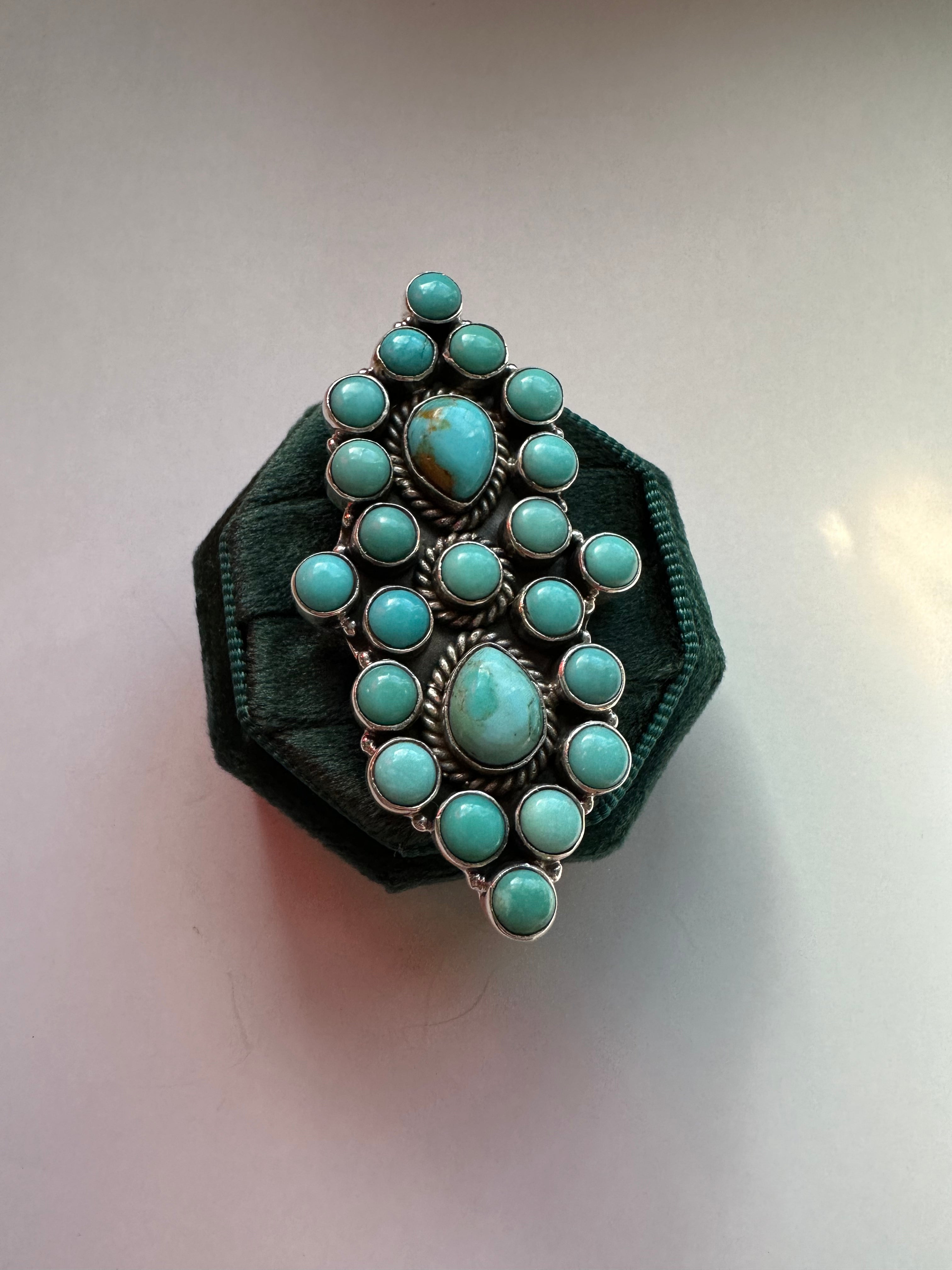 “The Ranger X” Nizhoni Handmade Adjustable Turquoise Sterling Silver Ring