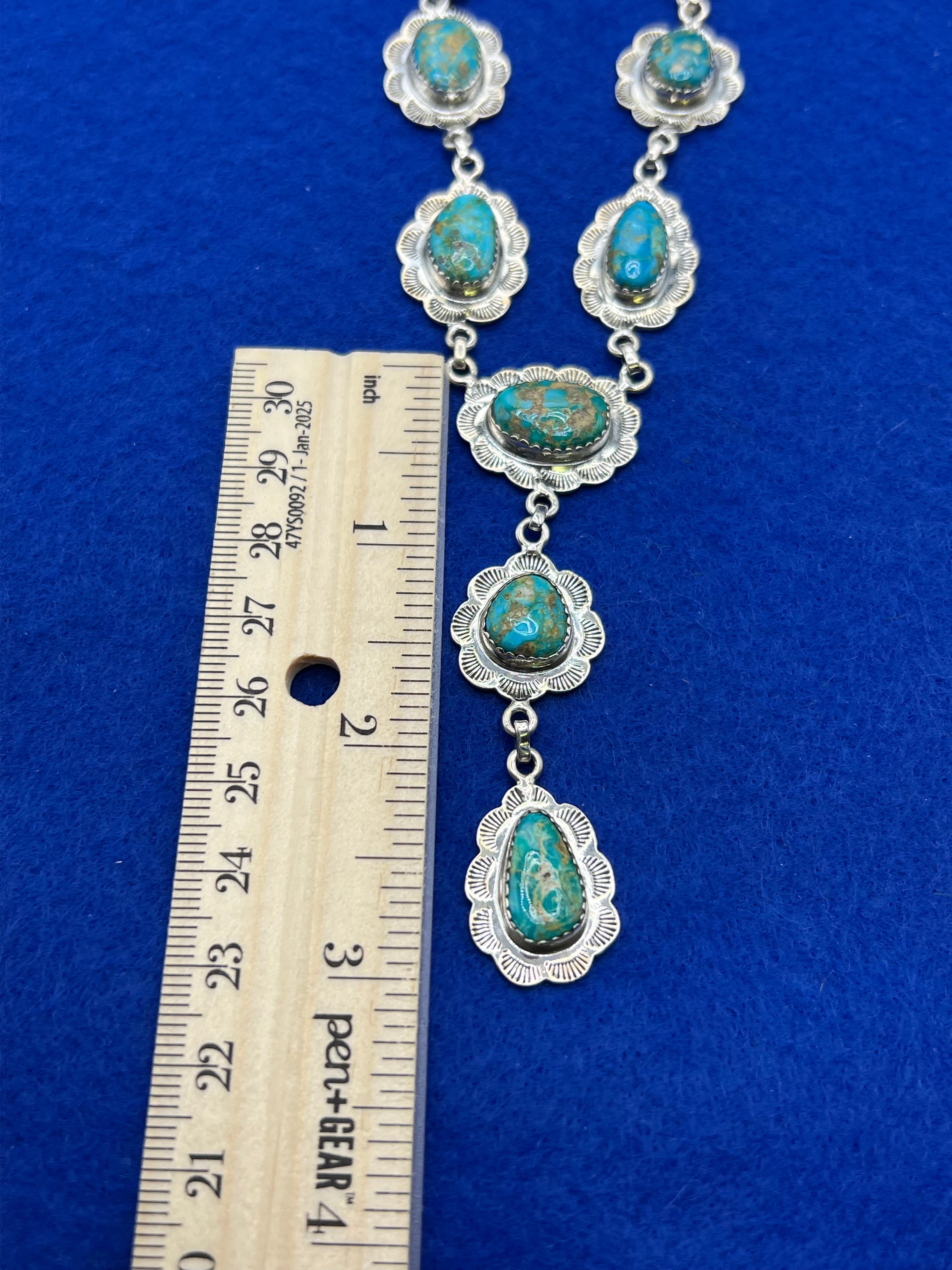 Handmade South Hill Sonoran Turquoise Sterling Silver Necklace