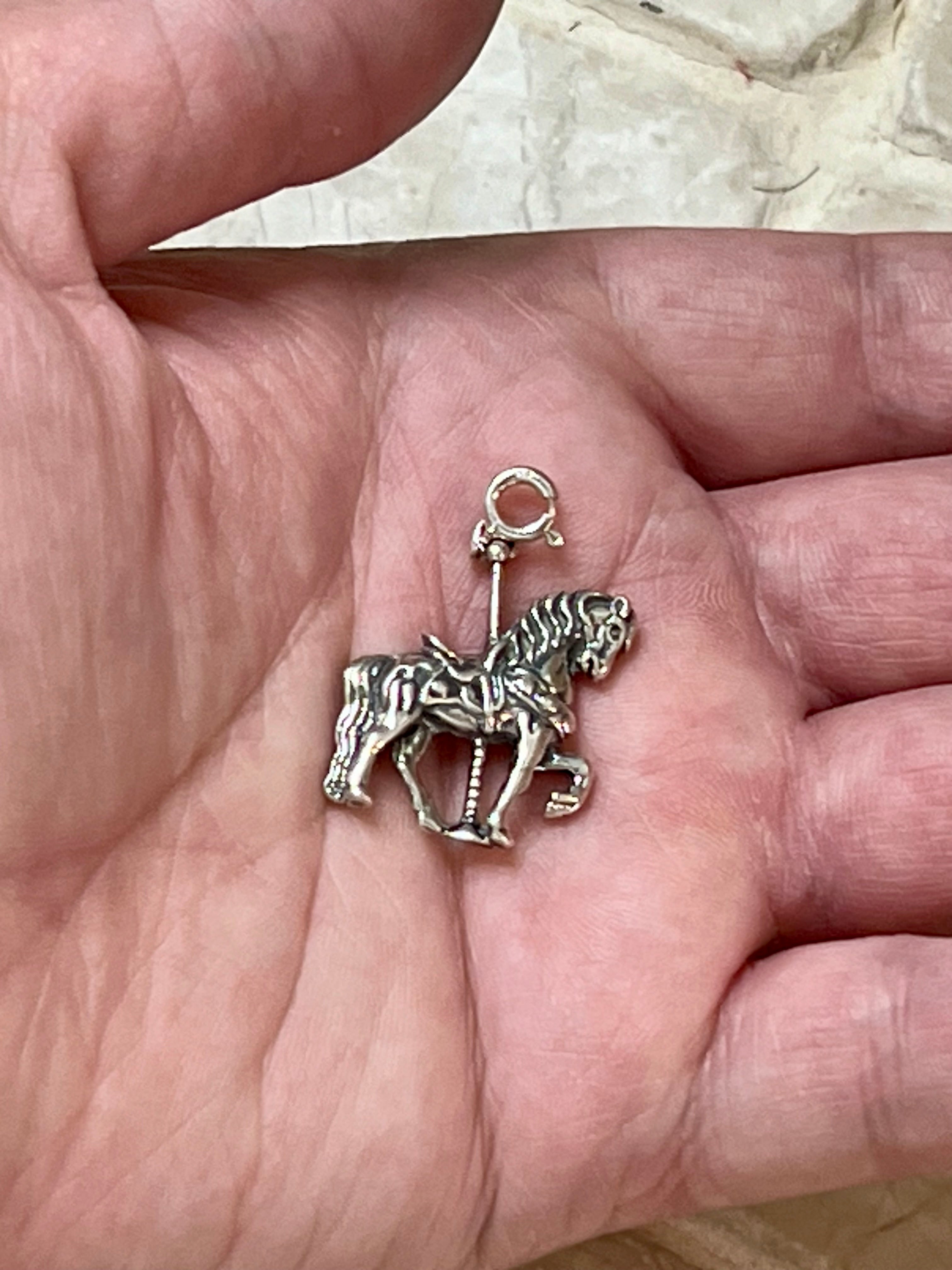 Hand Crafted Sterling Silver Carousel Horse Charm