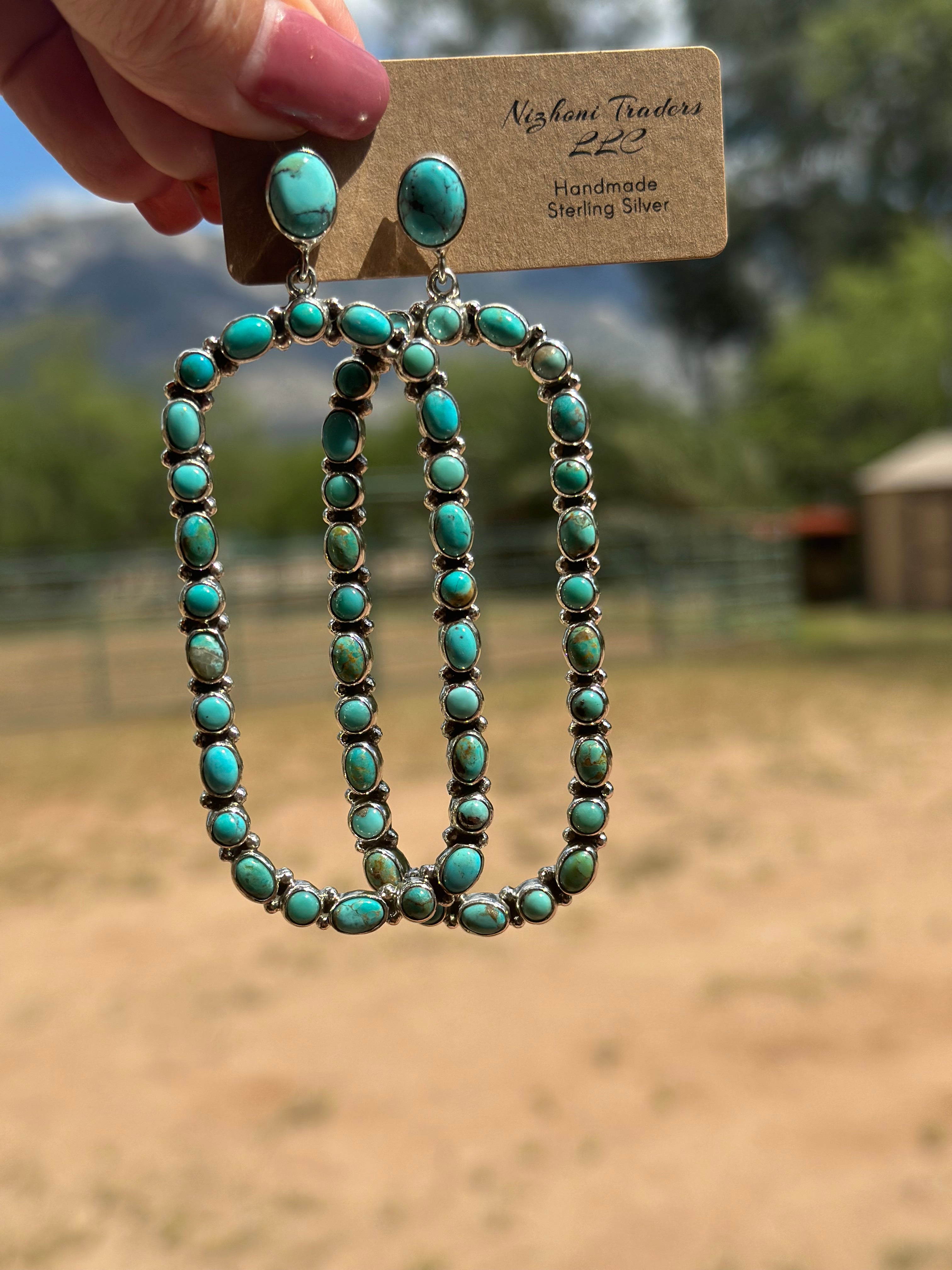 Tubac Royston Turquoise and Sterling Silver Statement Dangles