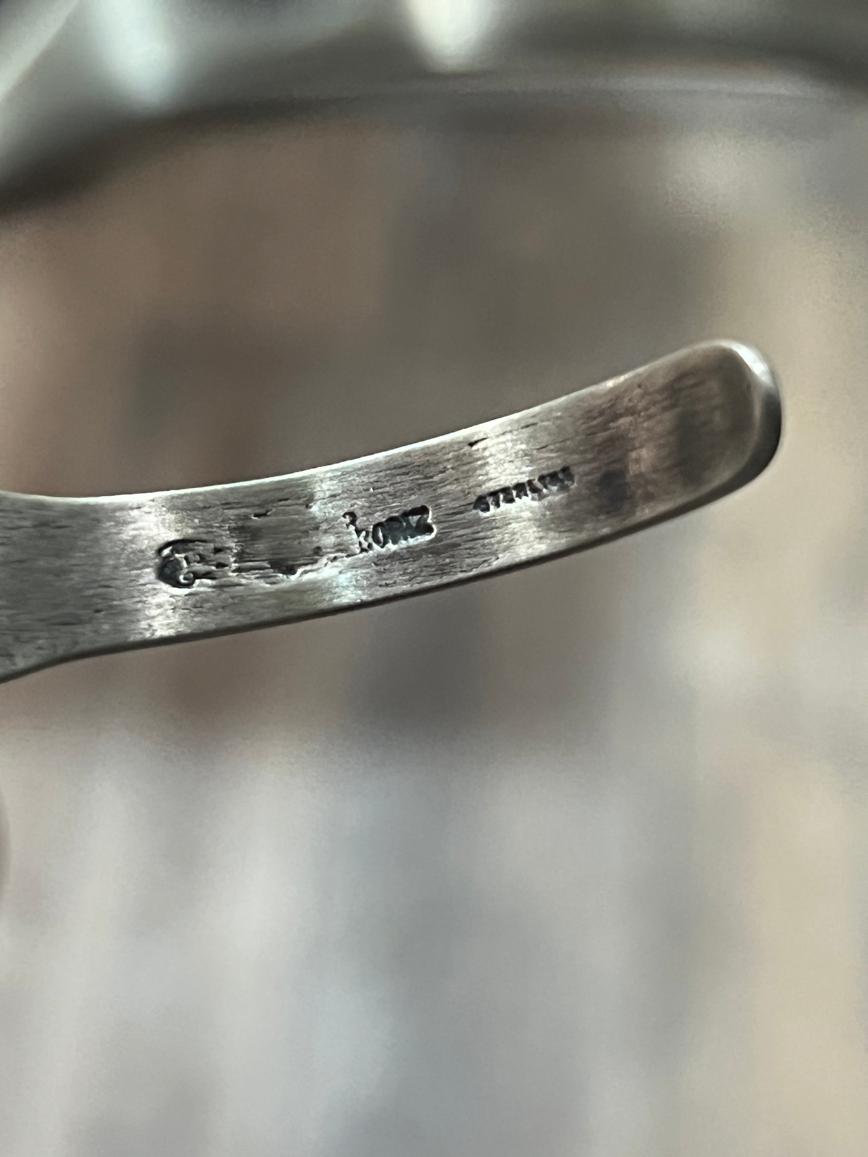 Handcrafted Sterling Silver, Sonoran Mountain Turquoise and Spiny Oyster Cuff Bracelet by Daniel Coriz