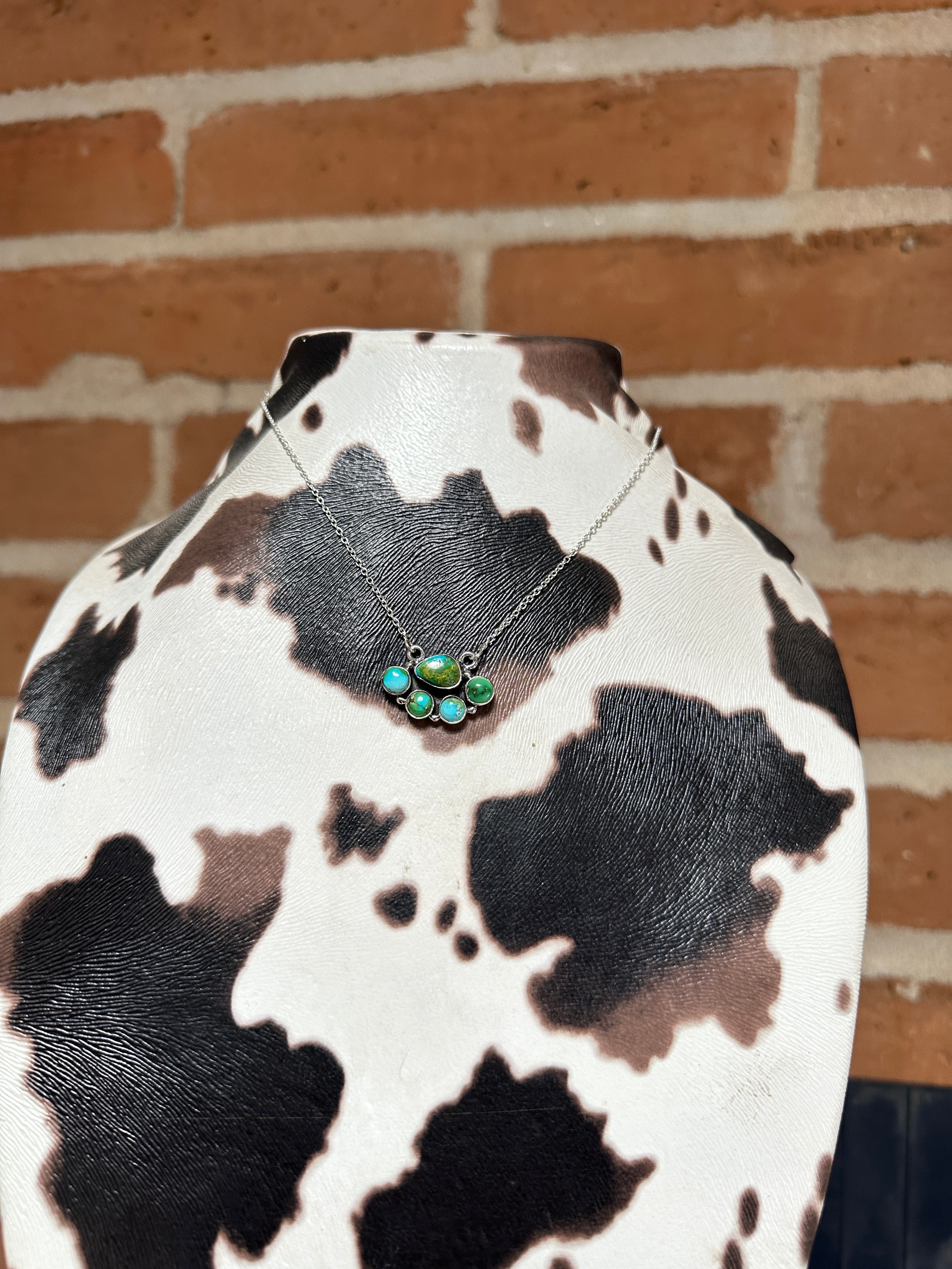 Handmade Sterling Silver, Sonoran Mountain Turquoise Necklace