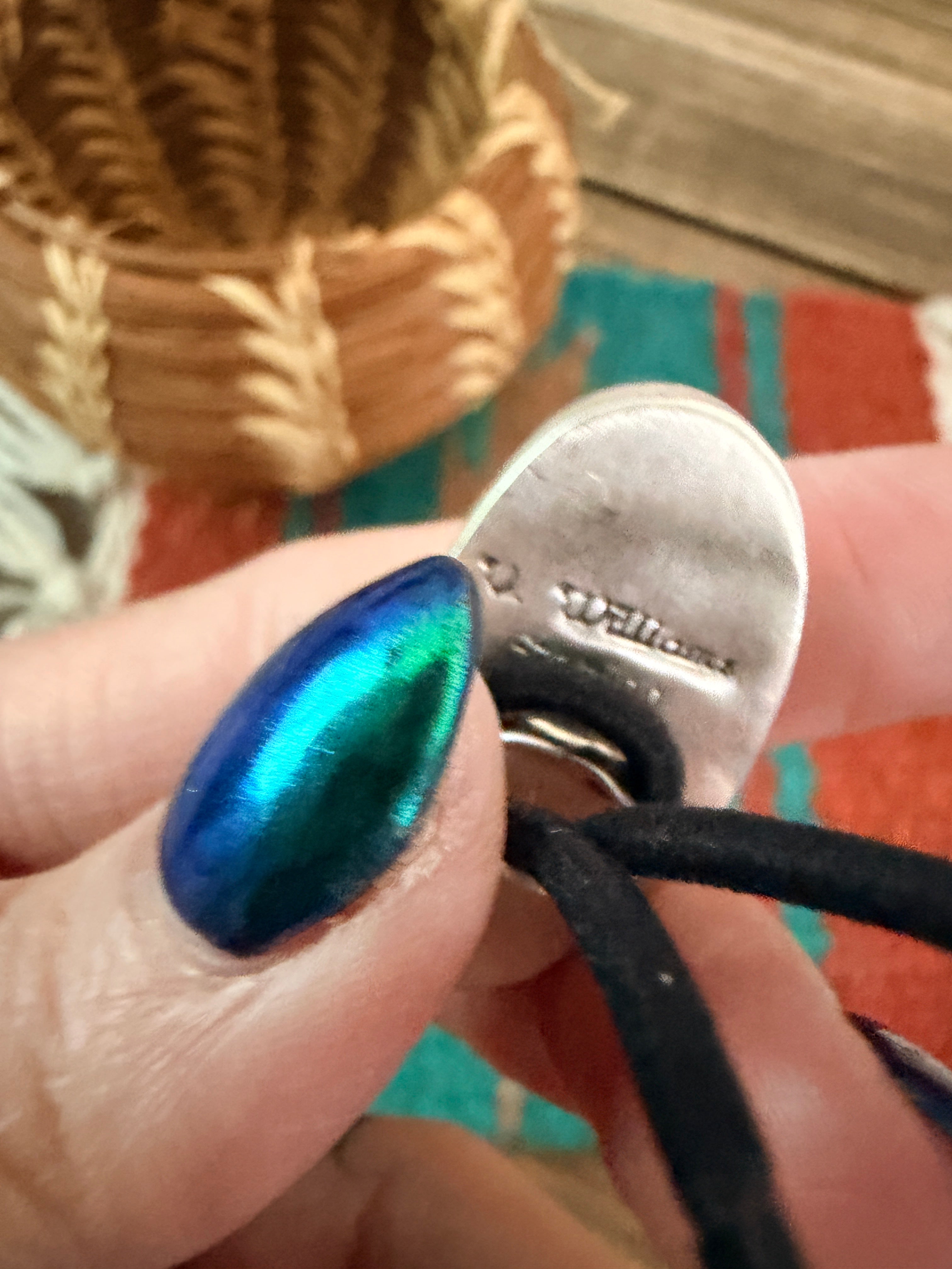 Handcrafted Turquoise & Sterling Silver Hair Tie Charm