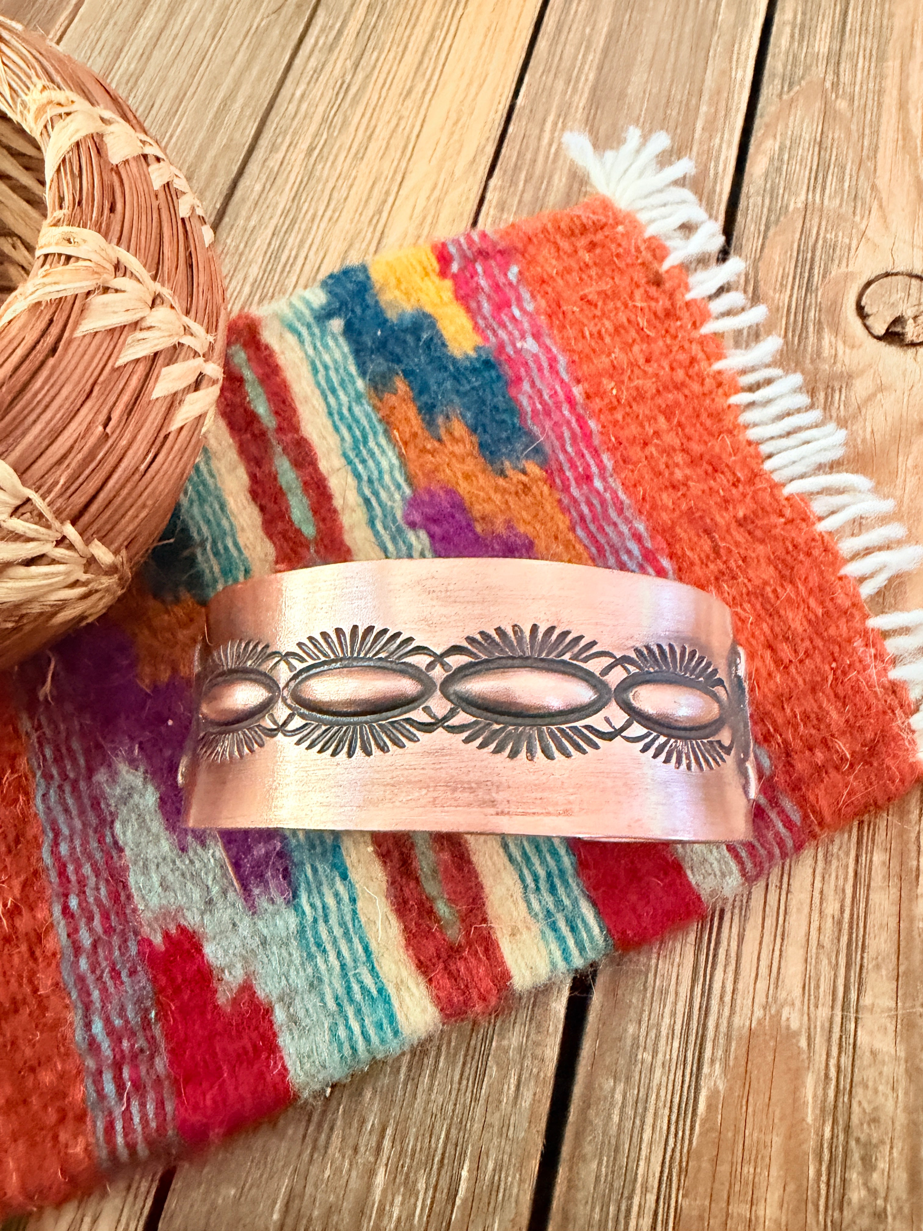 Handcrafted Copper Cuff Bracelet by Elvira Bill