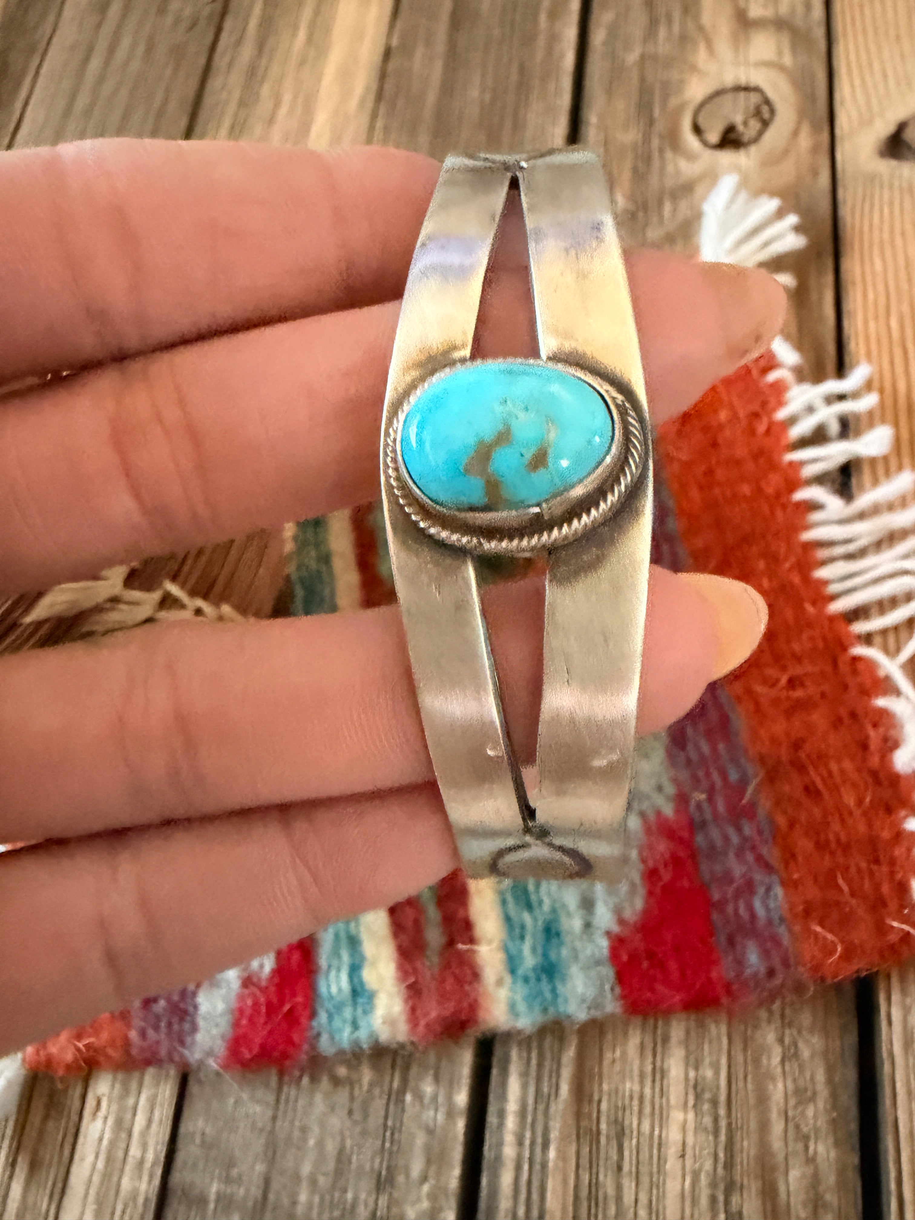 Handcrafted Sterling Silver & Turquoise Cuff Bracelet