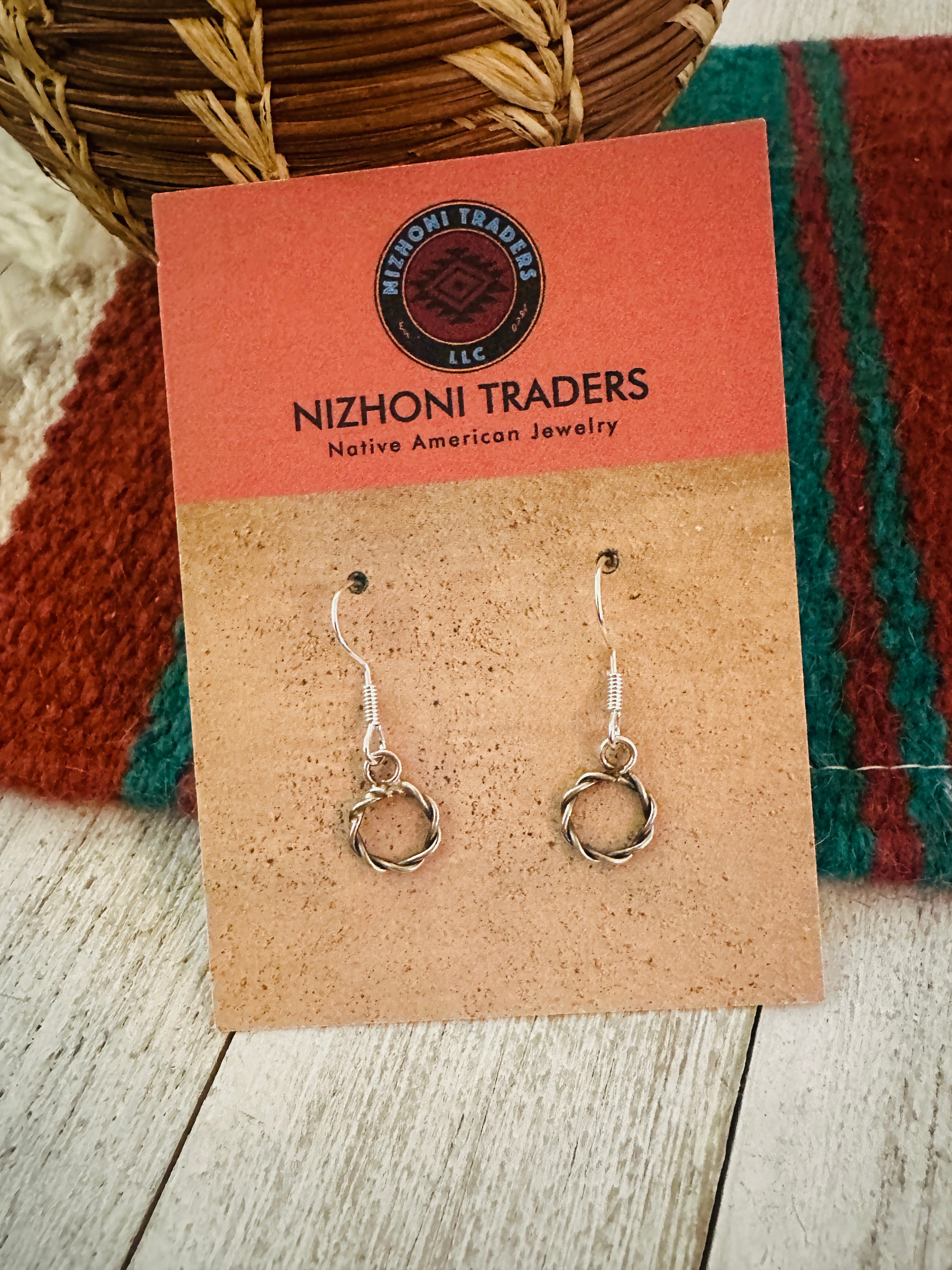 Navajo Sterling Silver Ring Dangle Earrings