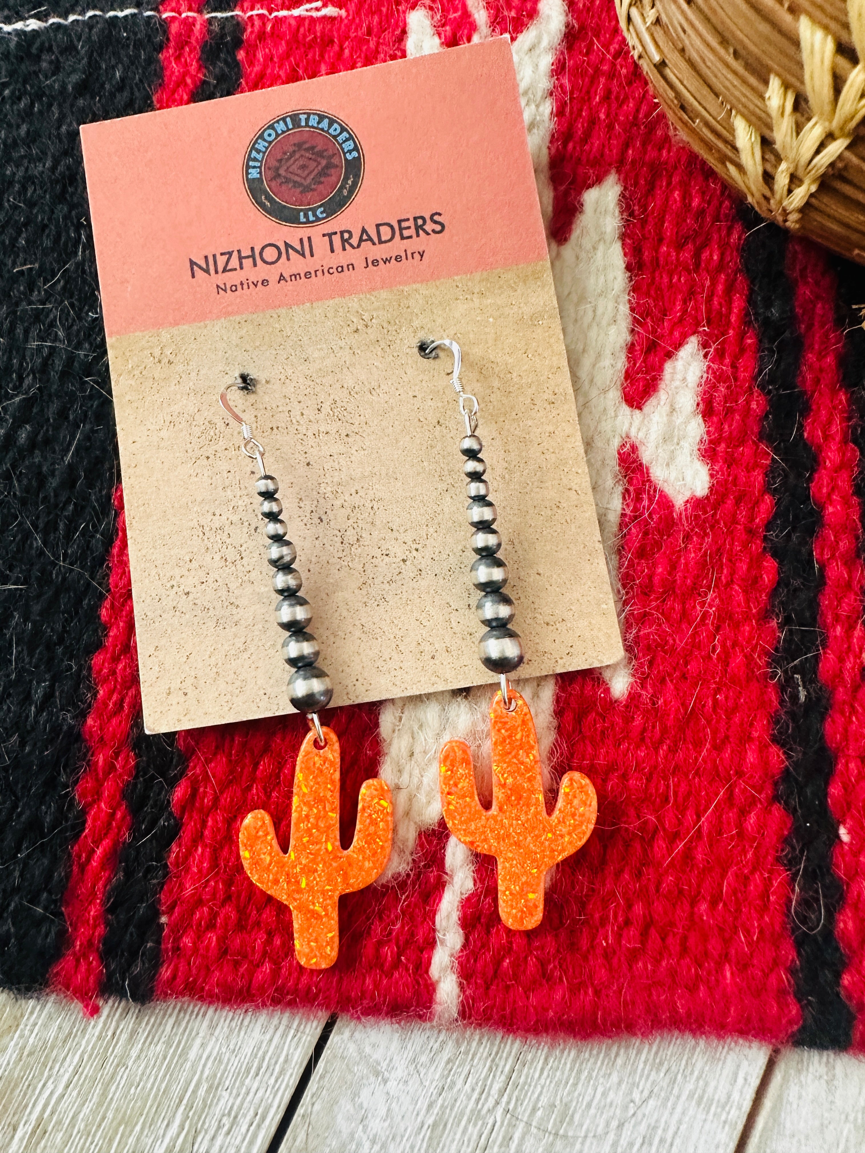 Summer Lovin’ Sterling Silver Pearl Beaded Opal Cactus Dangle Earrings