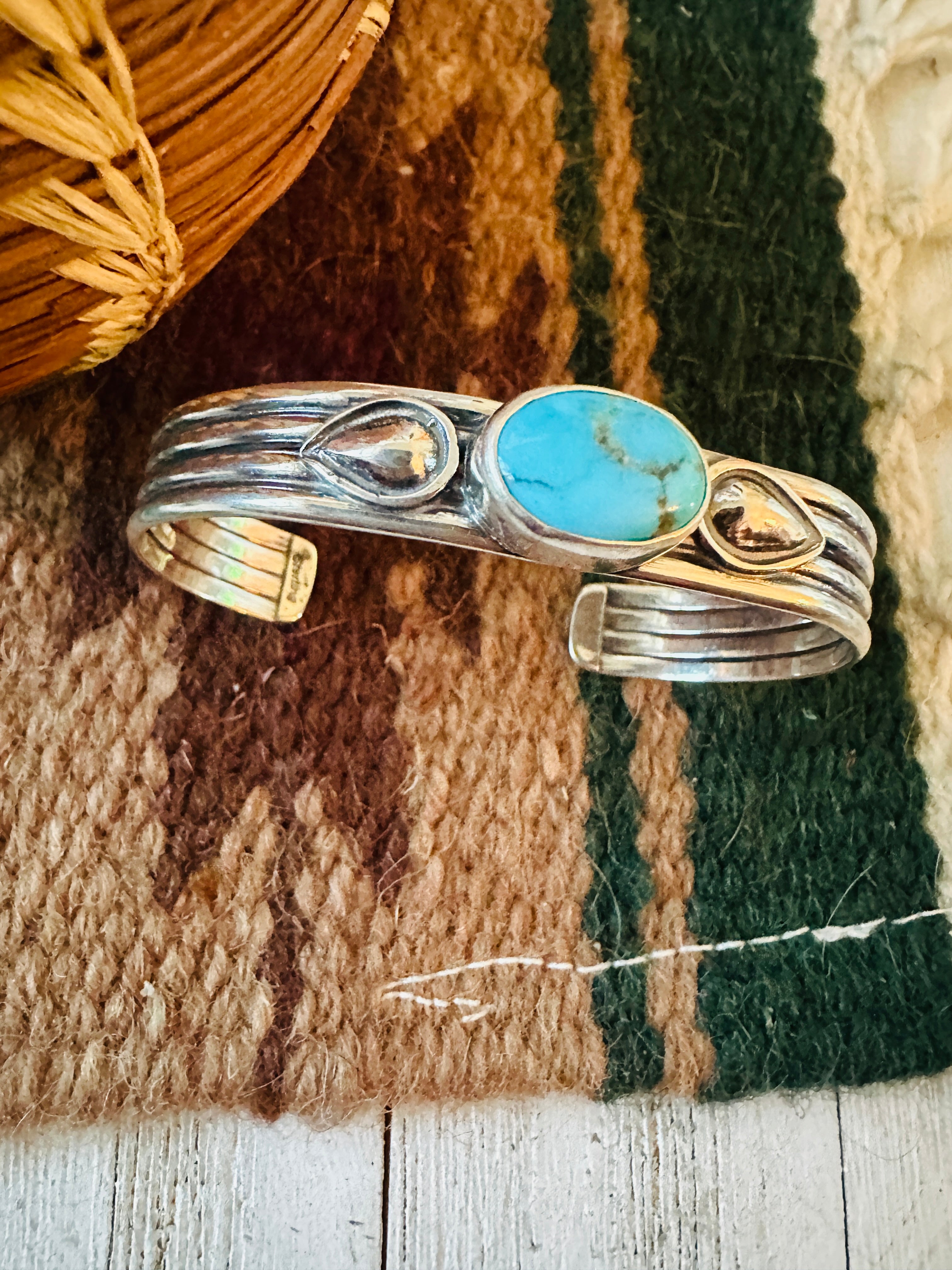 Navajo Turquoise & Sterling Silver Cuff Bracelet