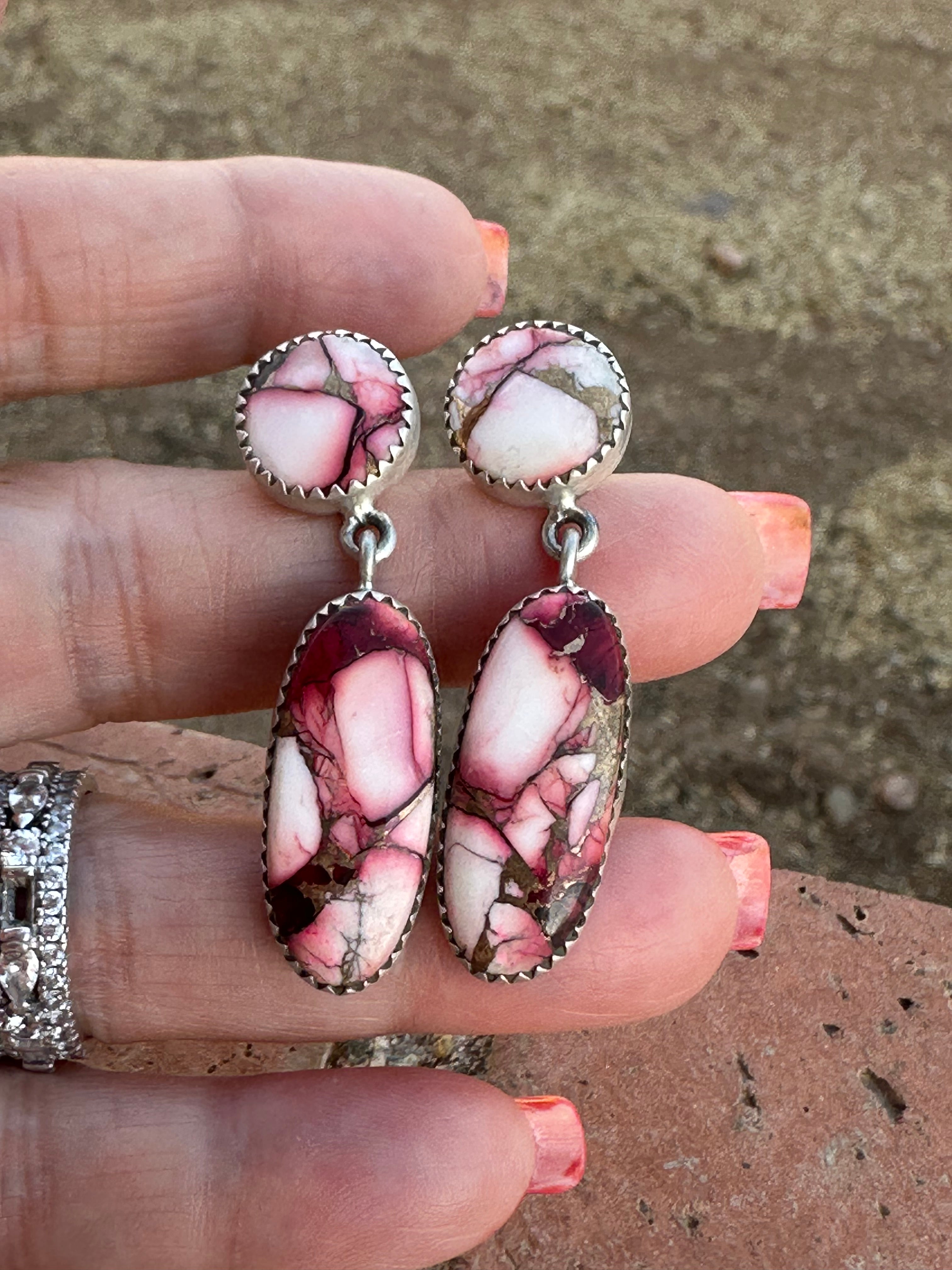 Dahlia Rose Handmade Sterling Silver Dangles