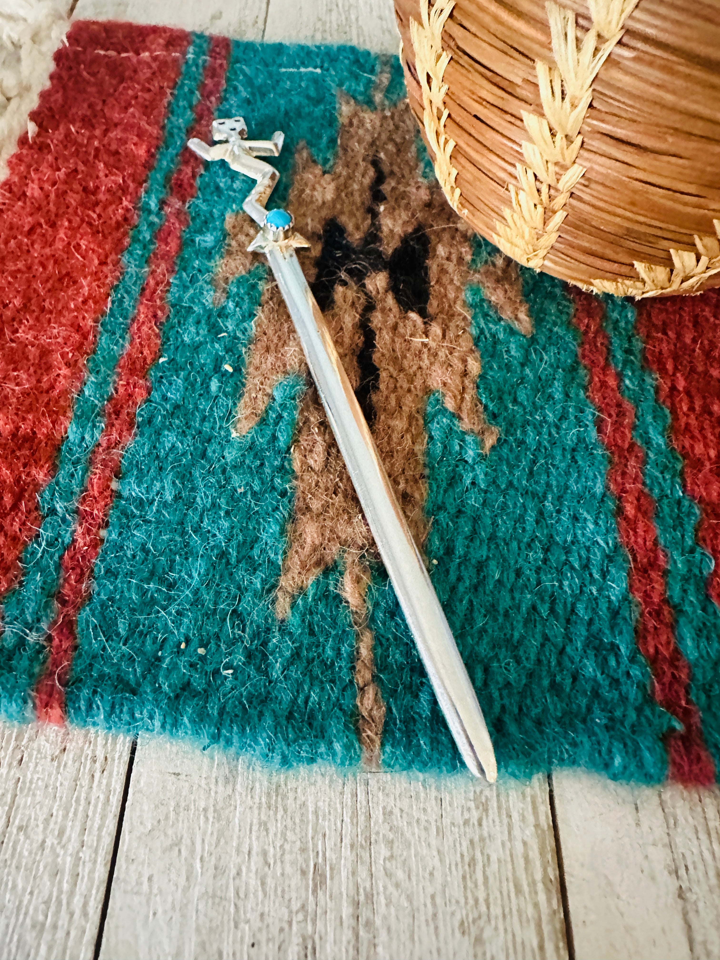 Navajo Turquoise & Sterling Silver Kachina Letter Opener