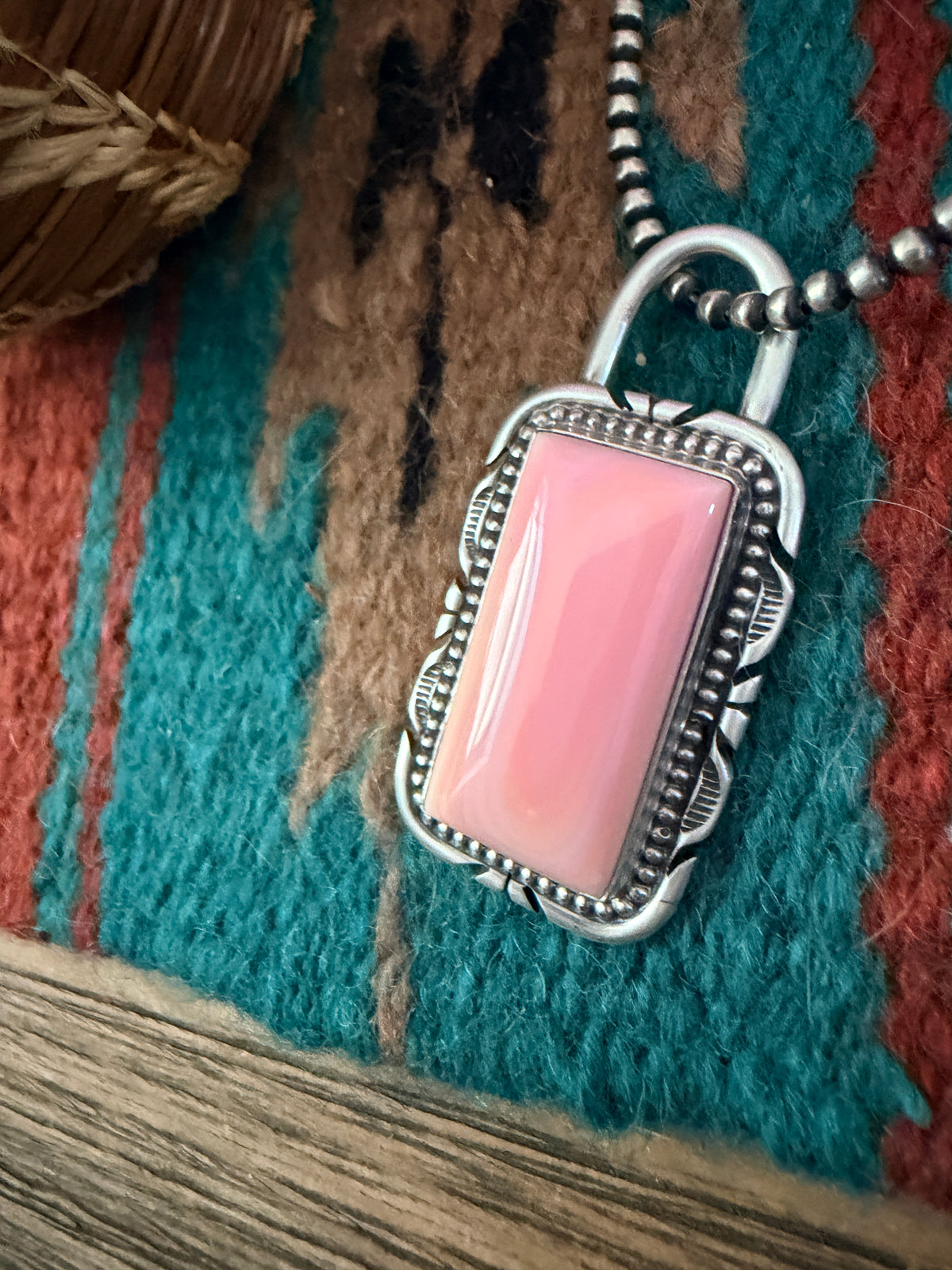 Handcrafted Sterling Silver & Queen Pink Conch Pendant by Jon McCray