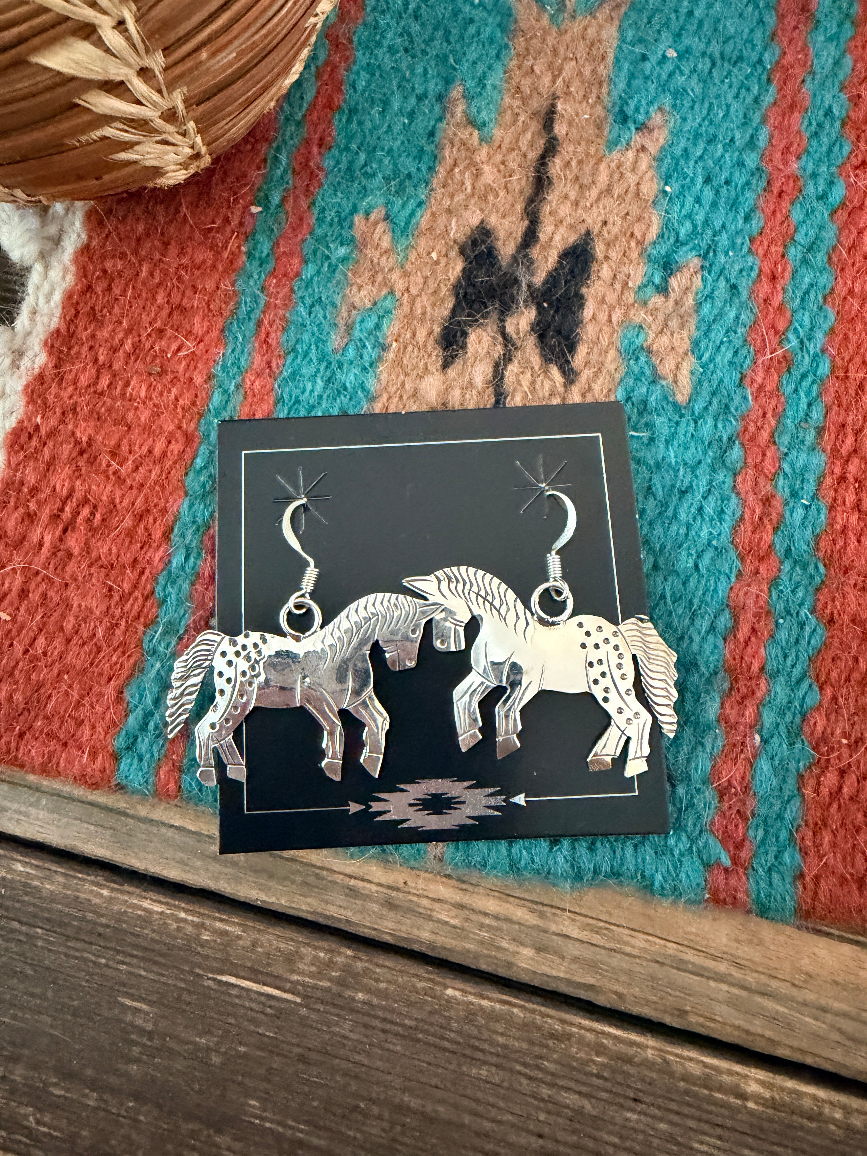 Handcrafted Sterling Silver Horse Dangle Earrings