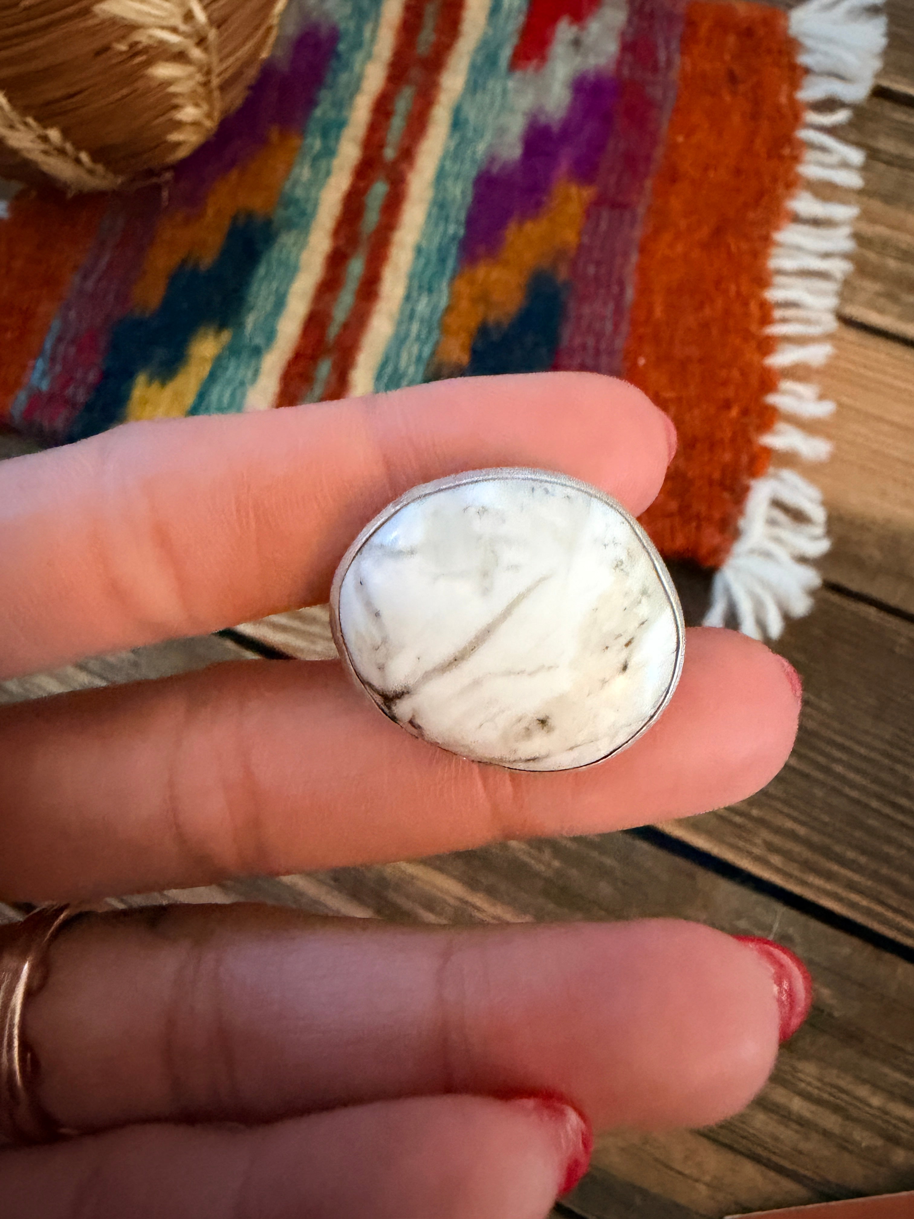 Handcrafted White Buffalo & Sterling Silver Hair Tie Charm
