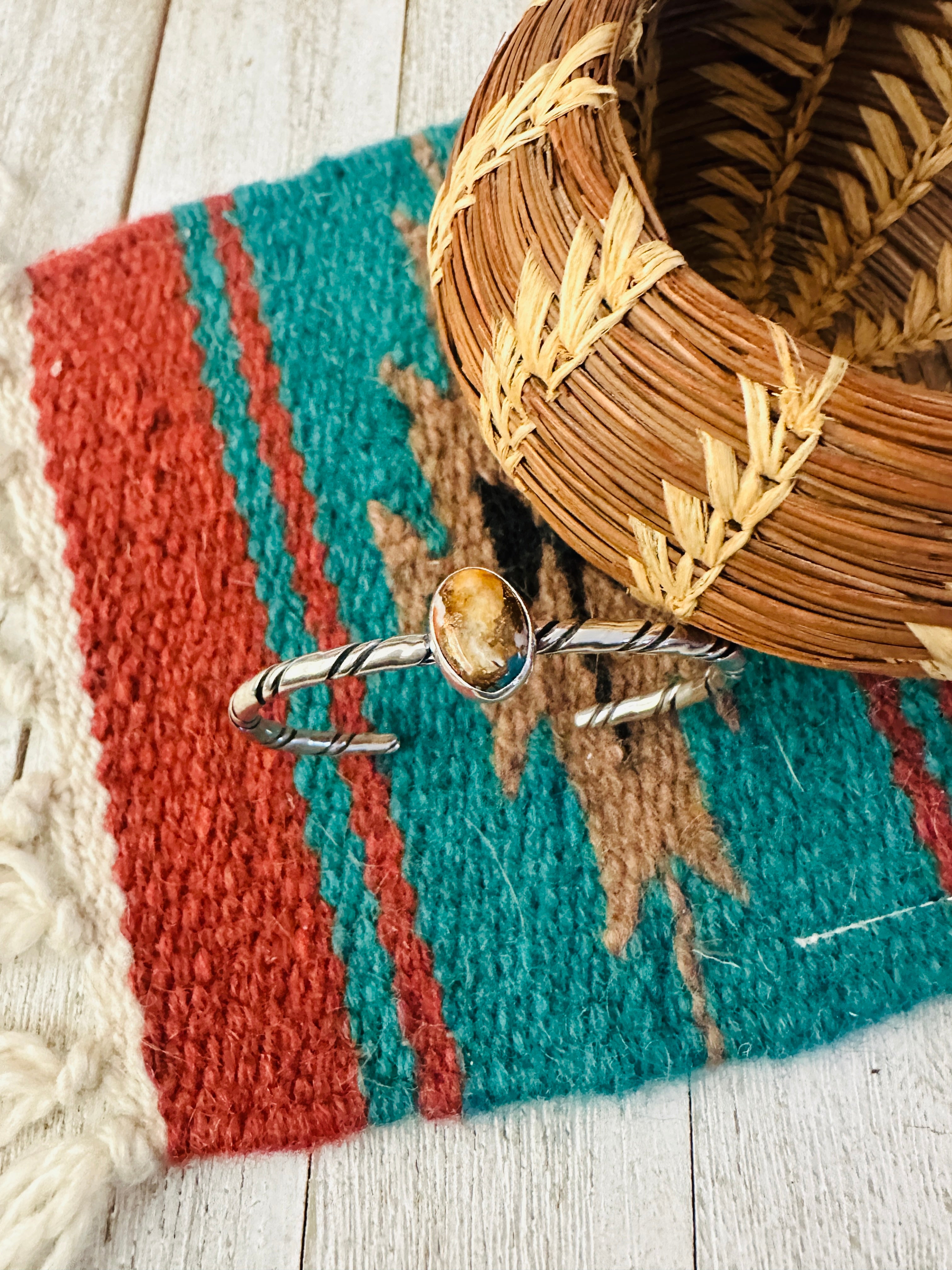 Navajo Sterling Silver & Spice Cuff Bracelet