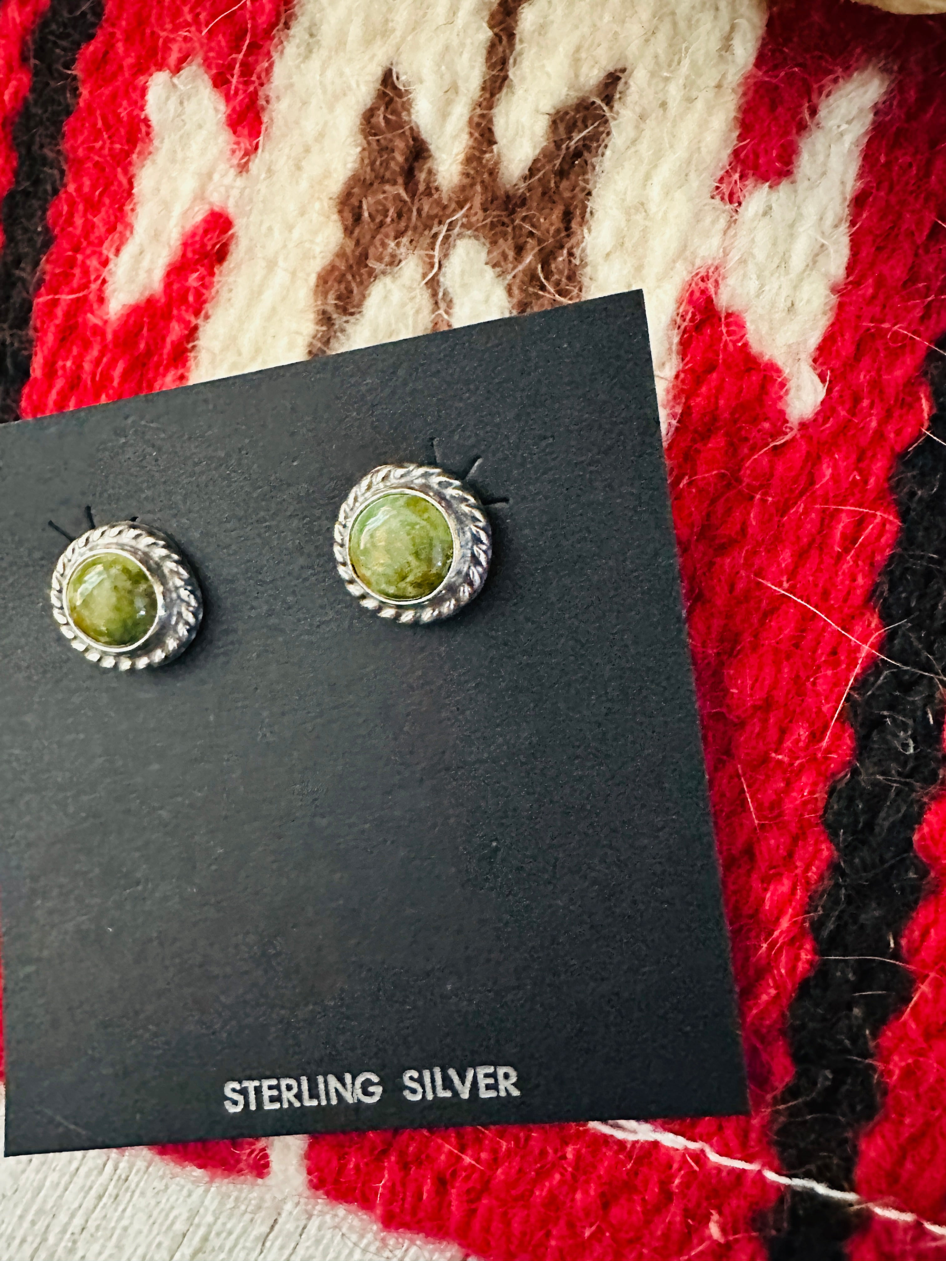 Navajo Turquoise and Sterling Silver Stud Earrings