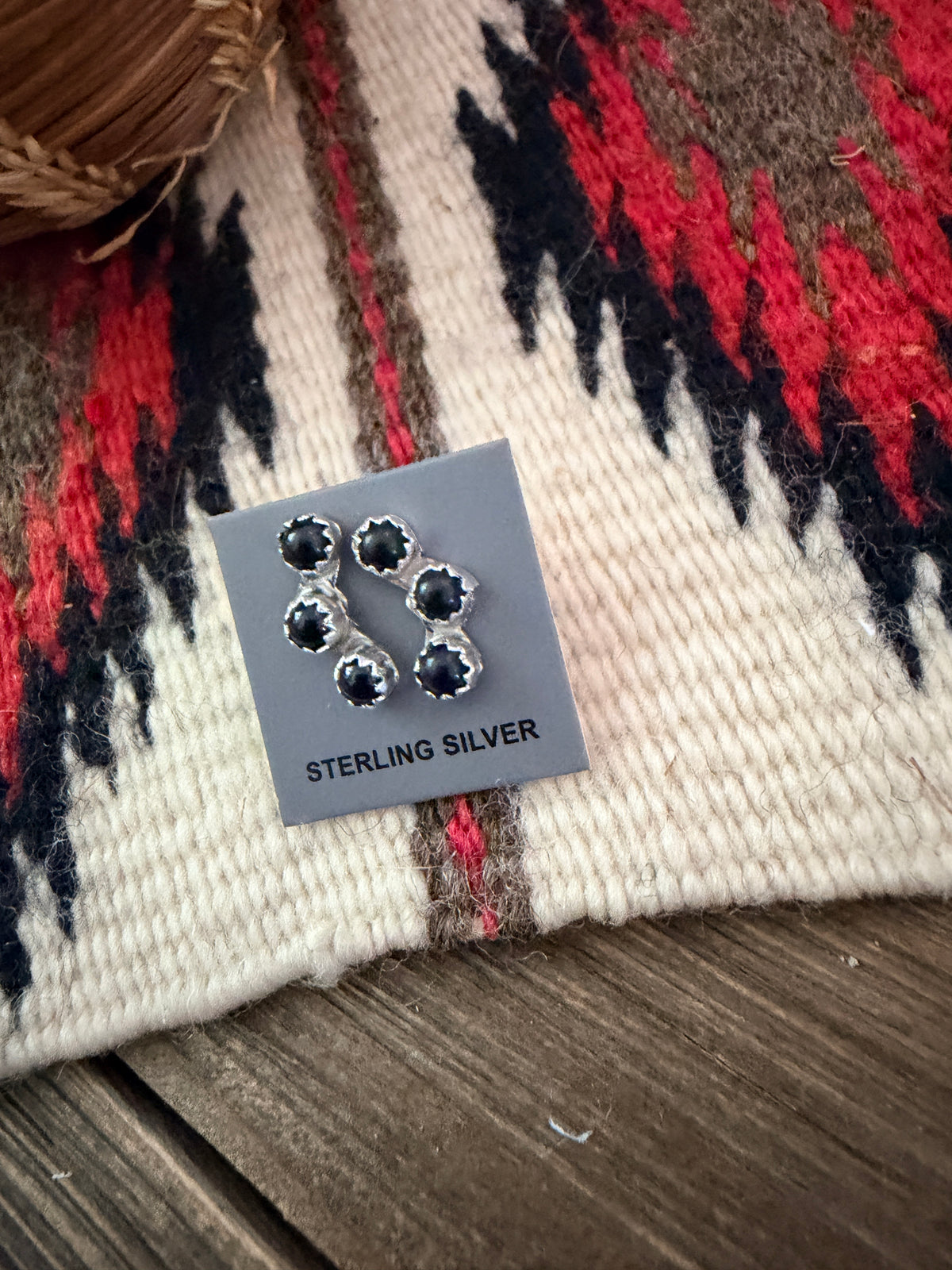 Handcrafted Onyx & Sterling Silver Stud Earrings