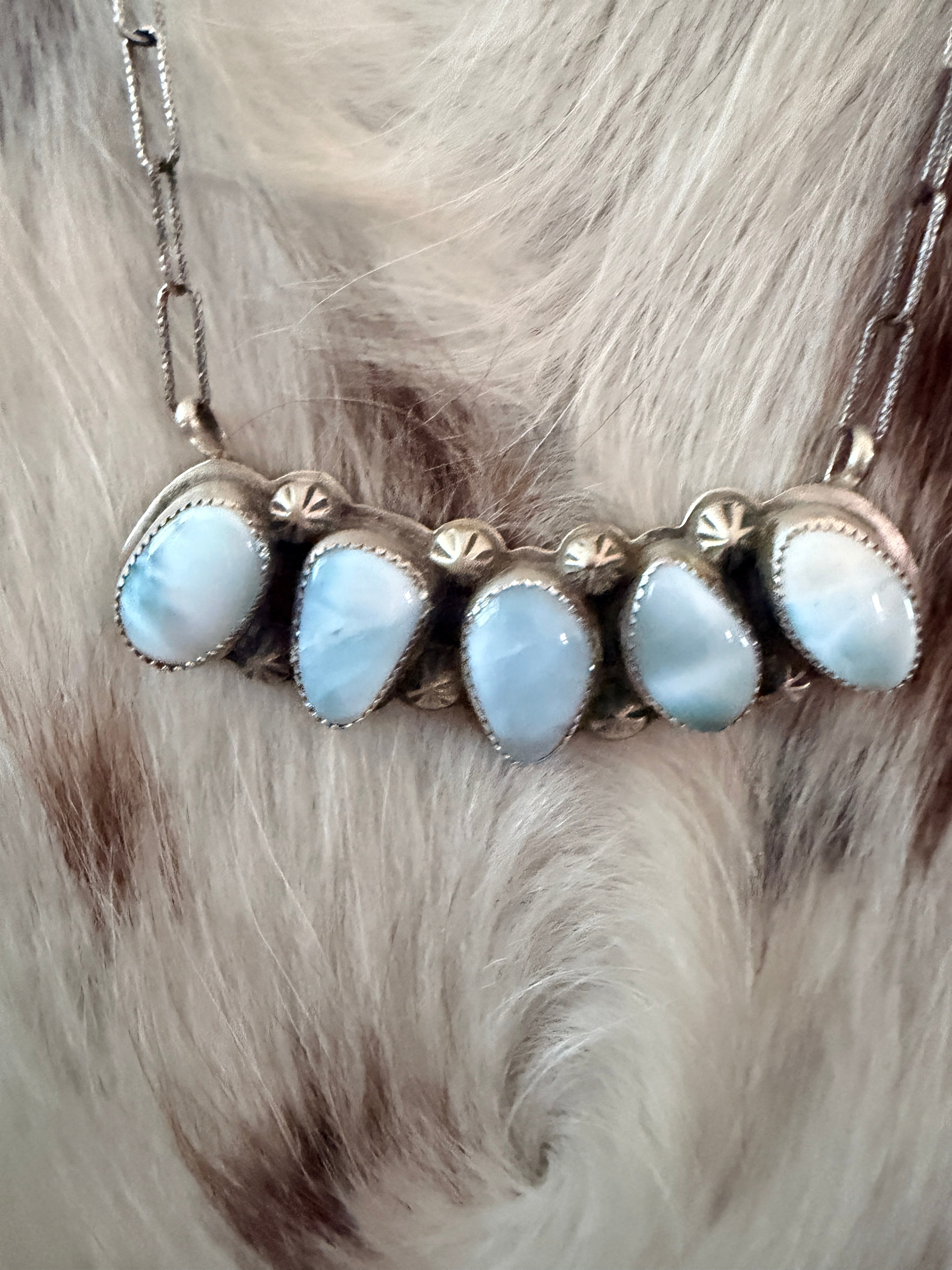 Handmade Sterling Silver and Larimar Necklace Necklace