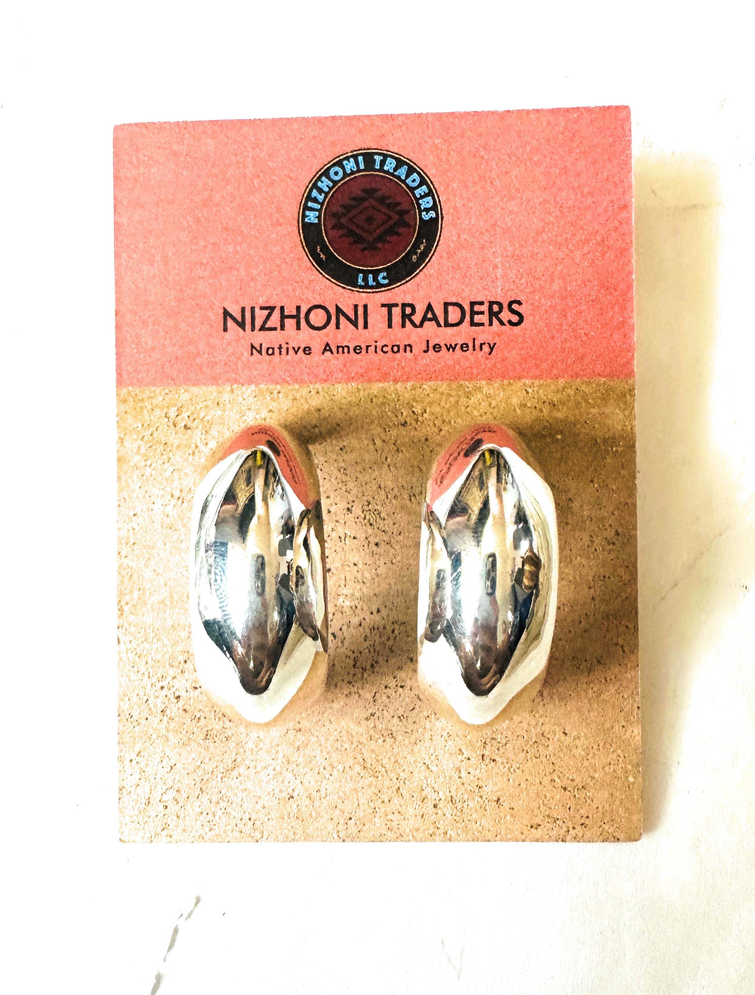 Navajo Sterling Silver Hoop Earrings