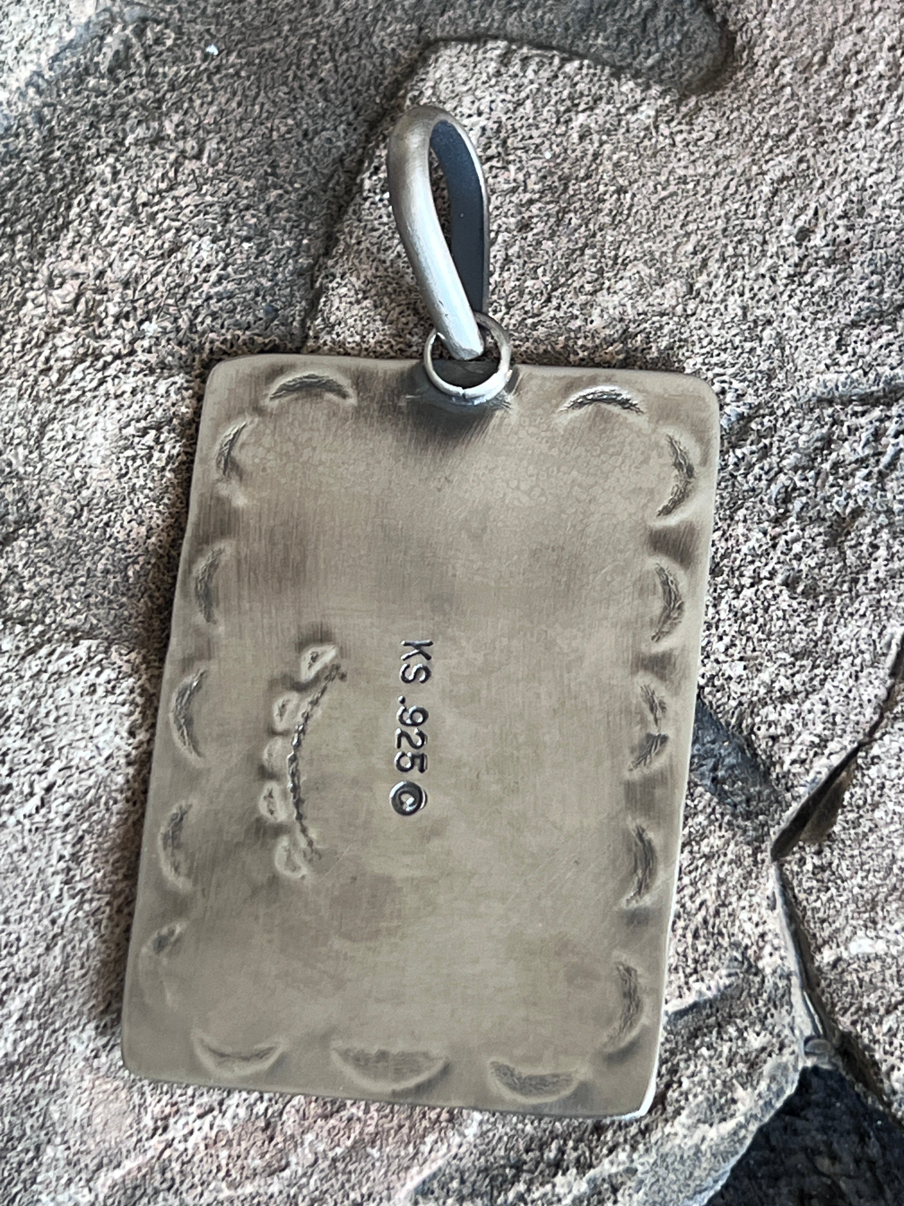 Hand Stamped Sterling Silver Fred Harvey Era Inspired Horse Tag Pendant by Kimari Somers