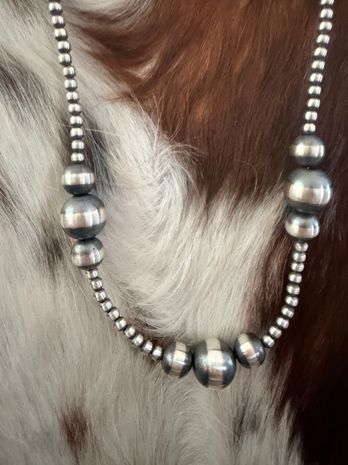 Handcrafted Sterling Silver Pearl 18” Beaded Necklace