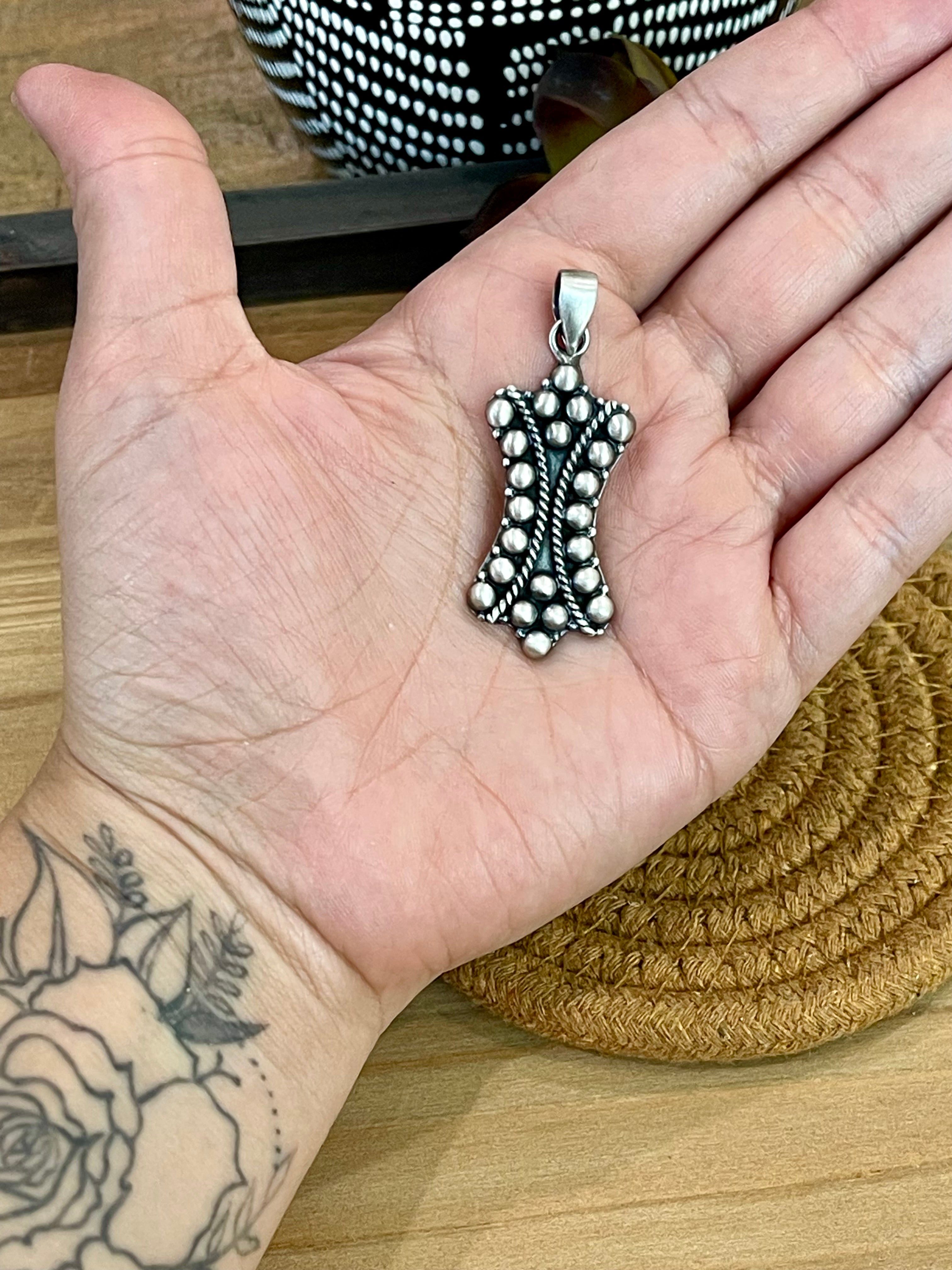 Handmade Sterling Silver Pendant with Signed Nizhoni