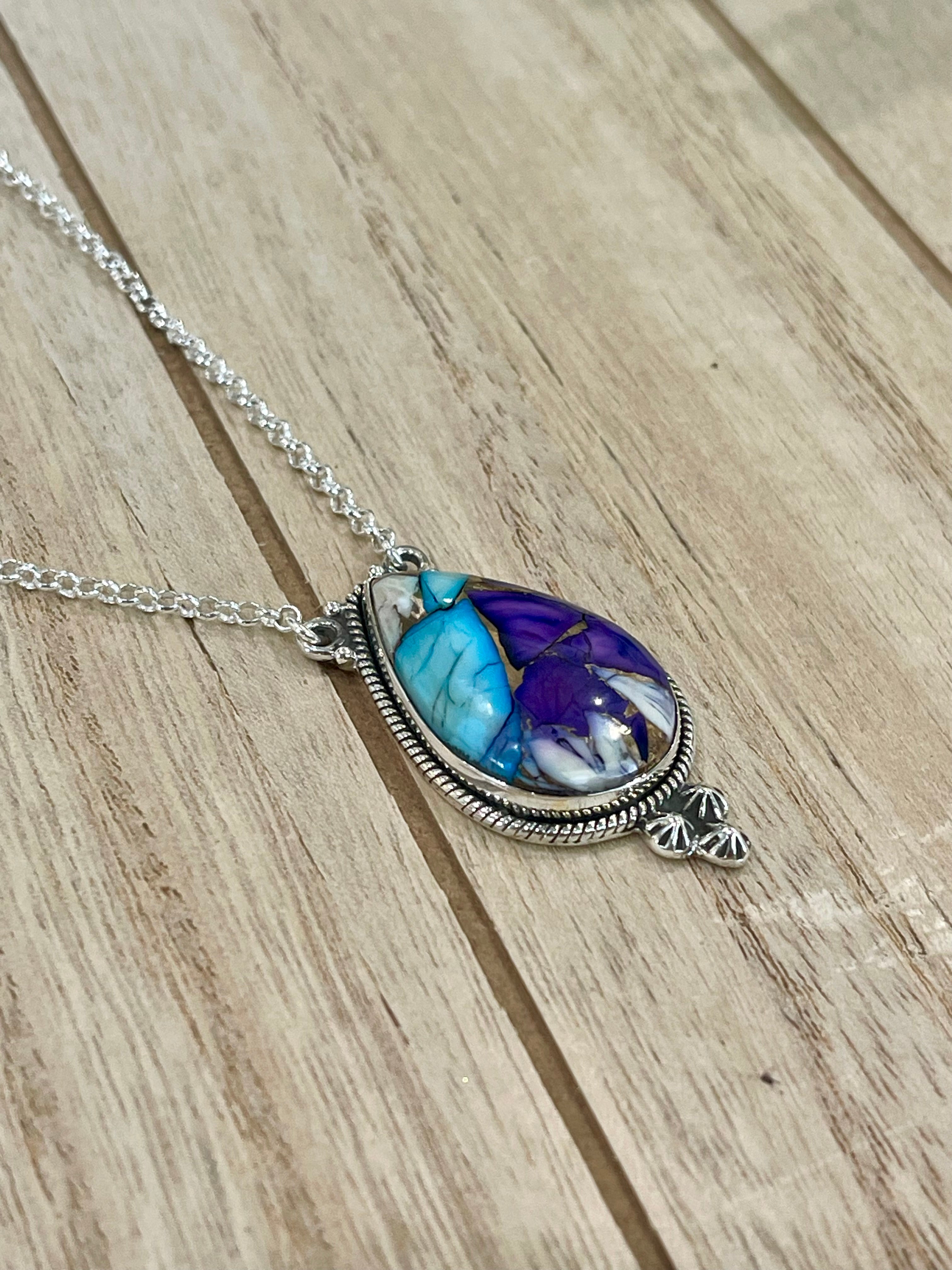 Handmade Sterling Silver & Purple Dream Mojave Necklace