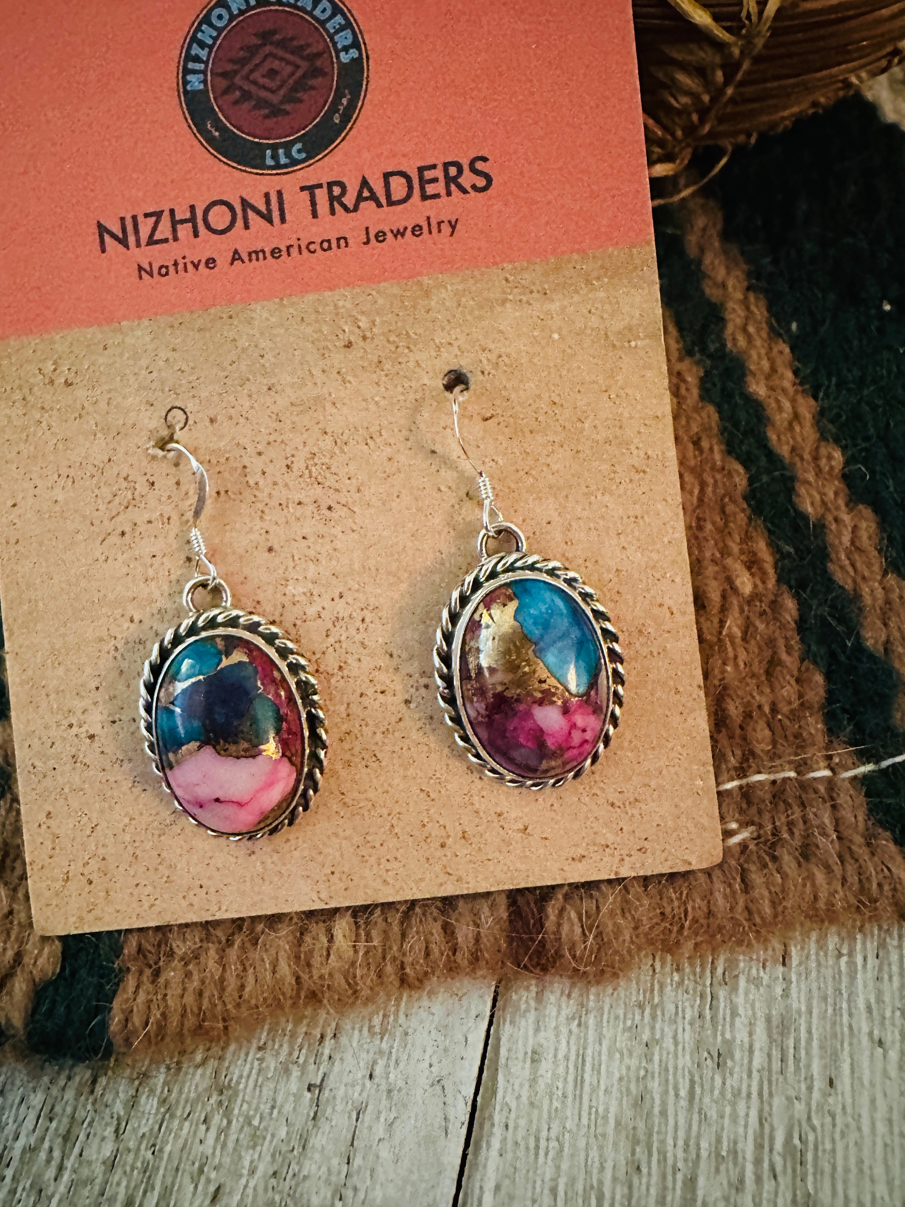Handcrafted Sterling Silver & Pink Dream Mojave Dangle Earrings