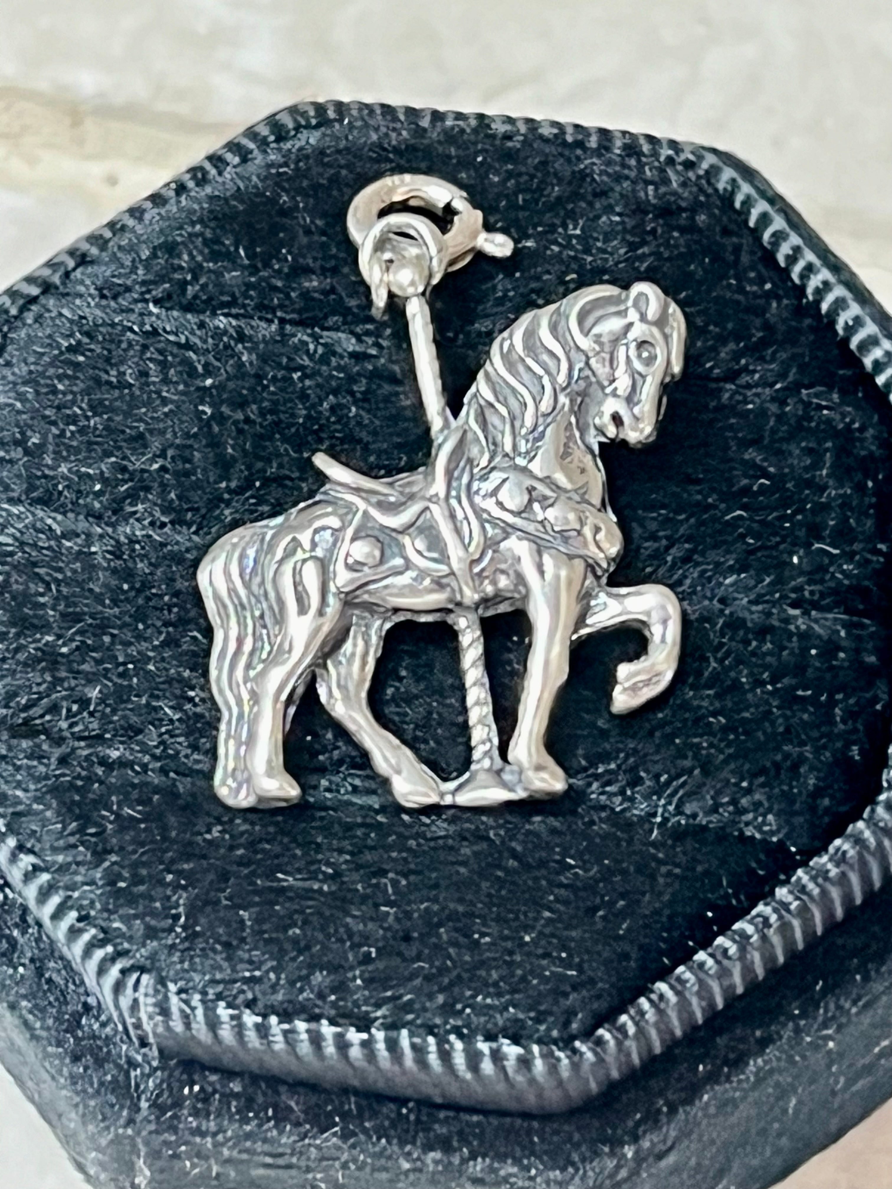 Hand Crafted Sterling Silver Carousel Horse Charm