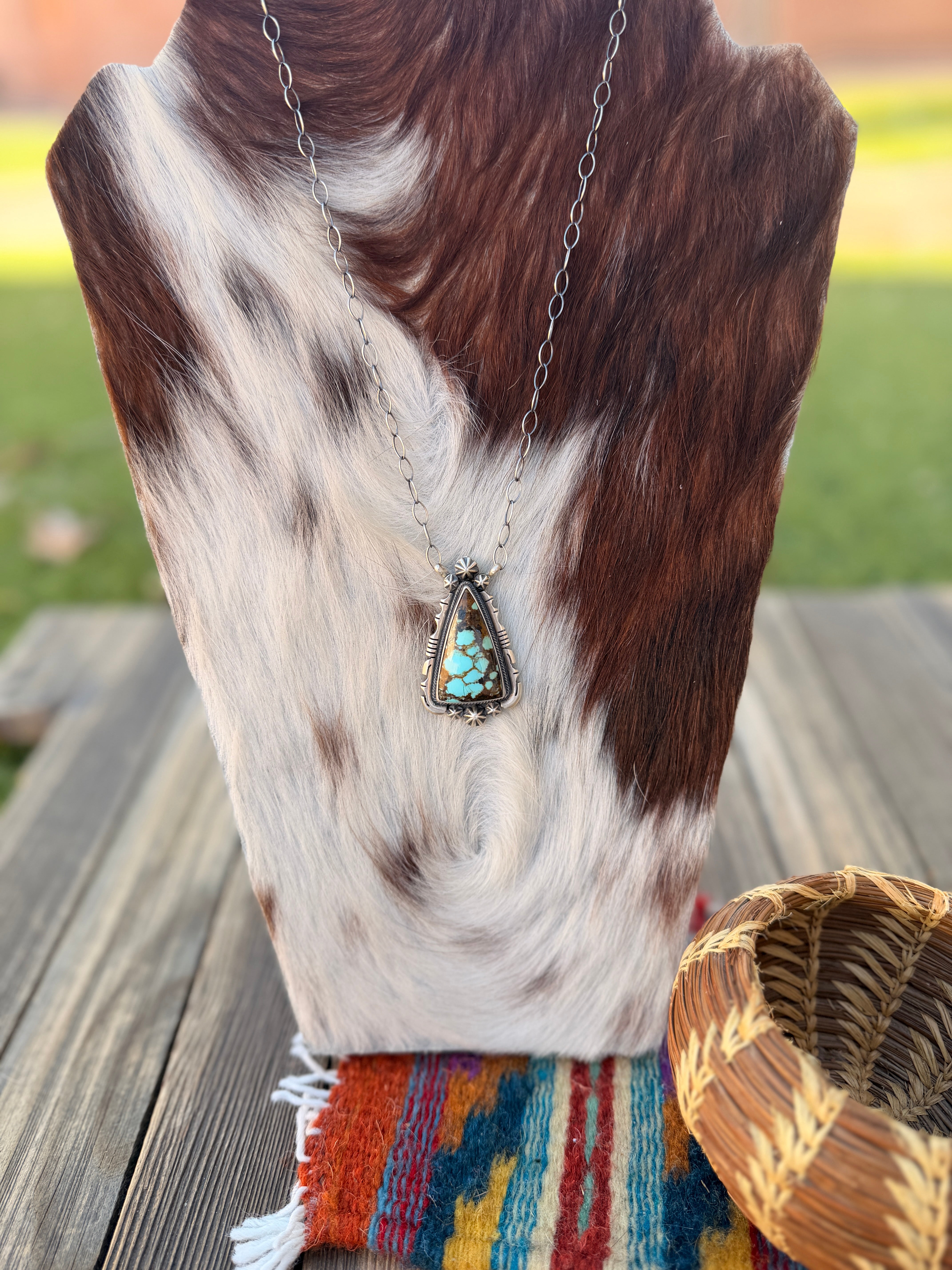 林*柑様 エメラルド ネックレス Handcrafted Number 8 Turquoise & Sterling Silver Necklace by Daniel Be