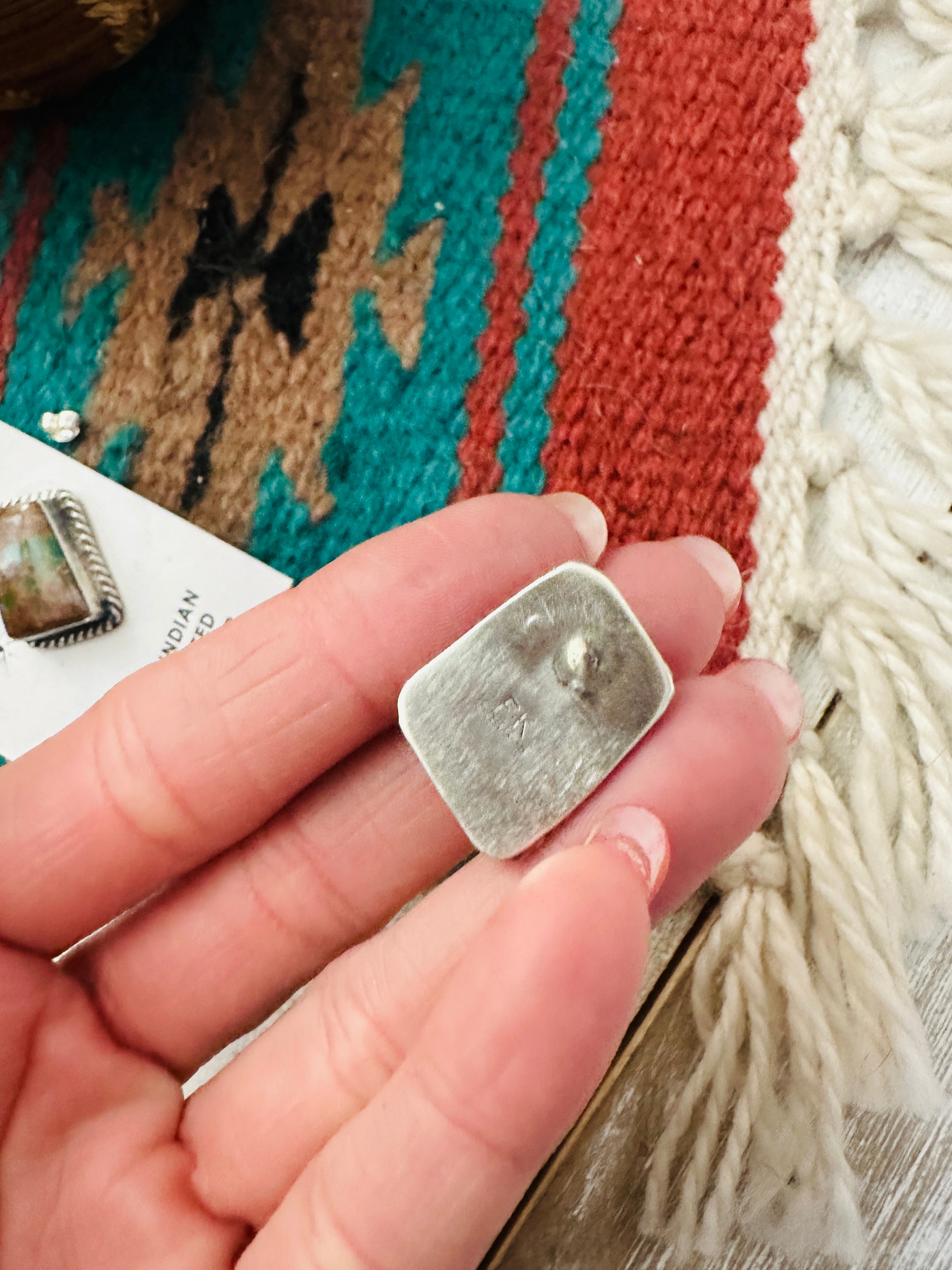 Navajo Sterling Silver & Turquoise Post Earrings