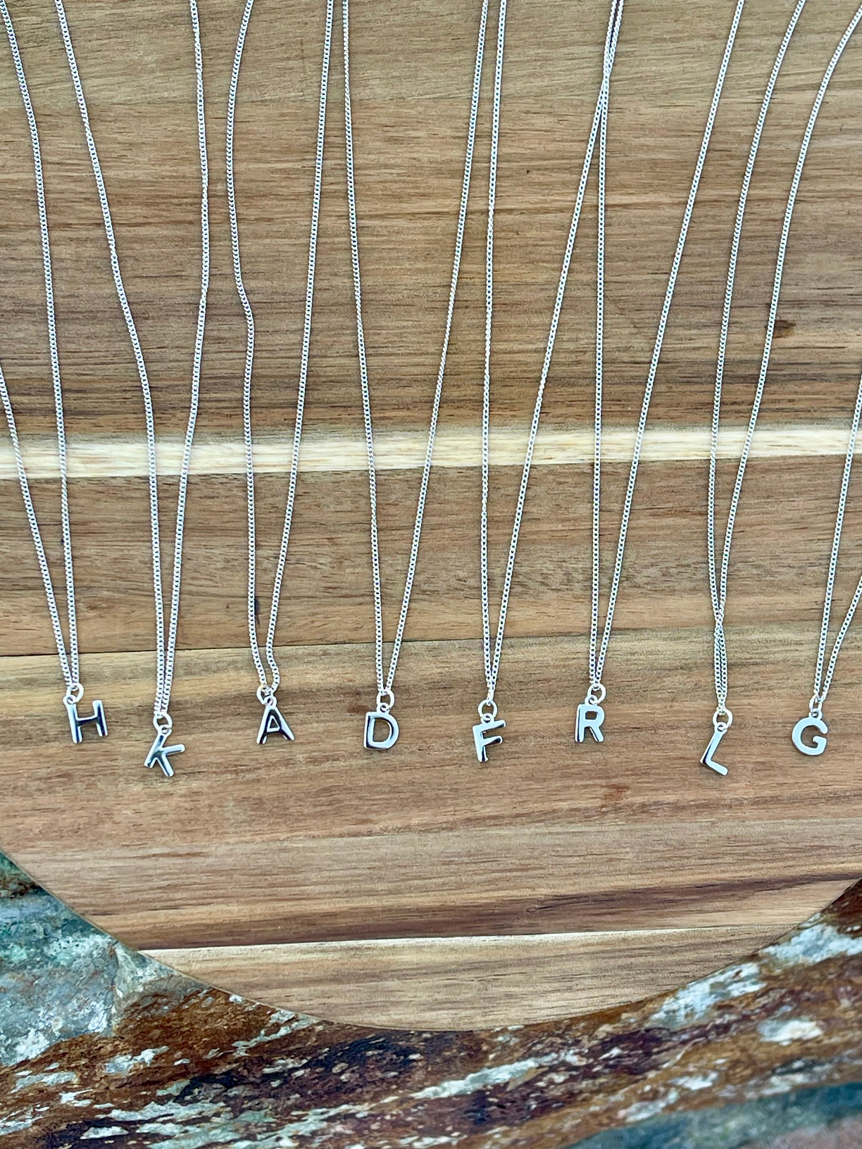 Handmade Sterling Silver Initial Chain Necklace