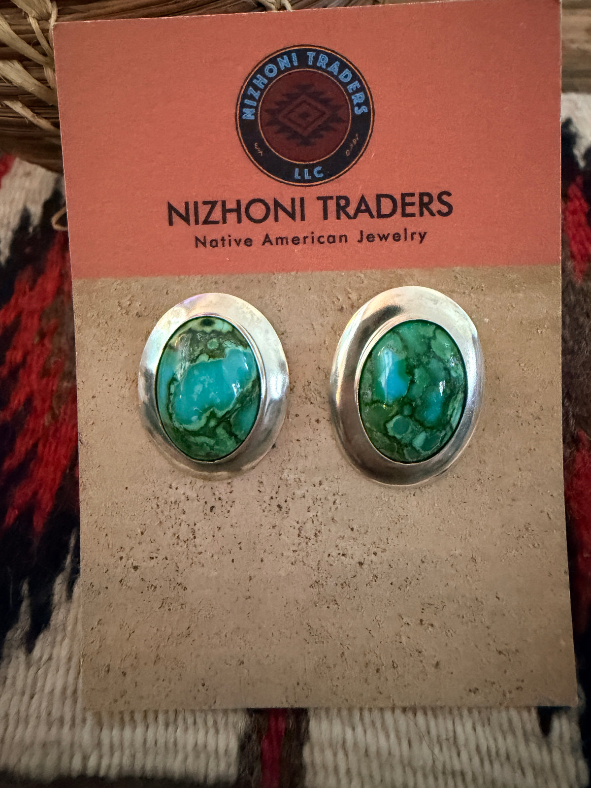 Handcrafted Sonoran Mountain Turquoise & Sterling Silver Post Earrings