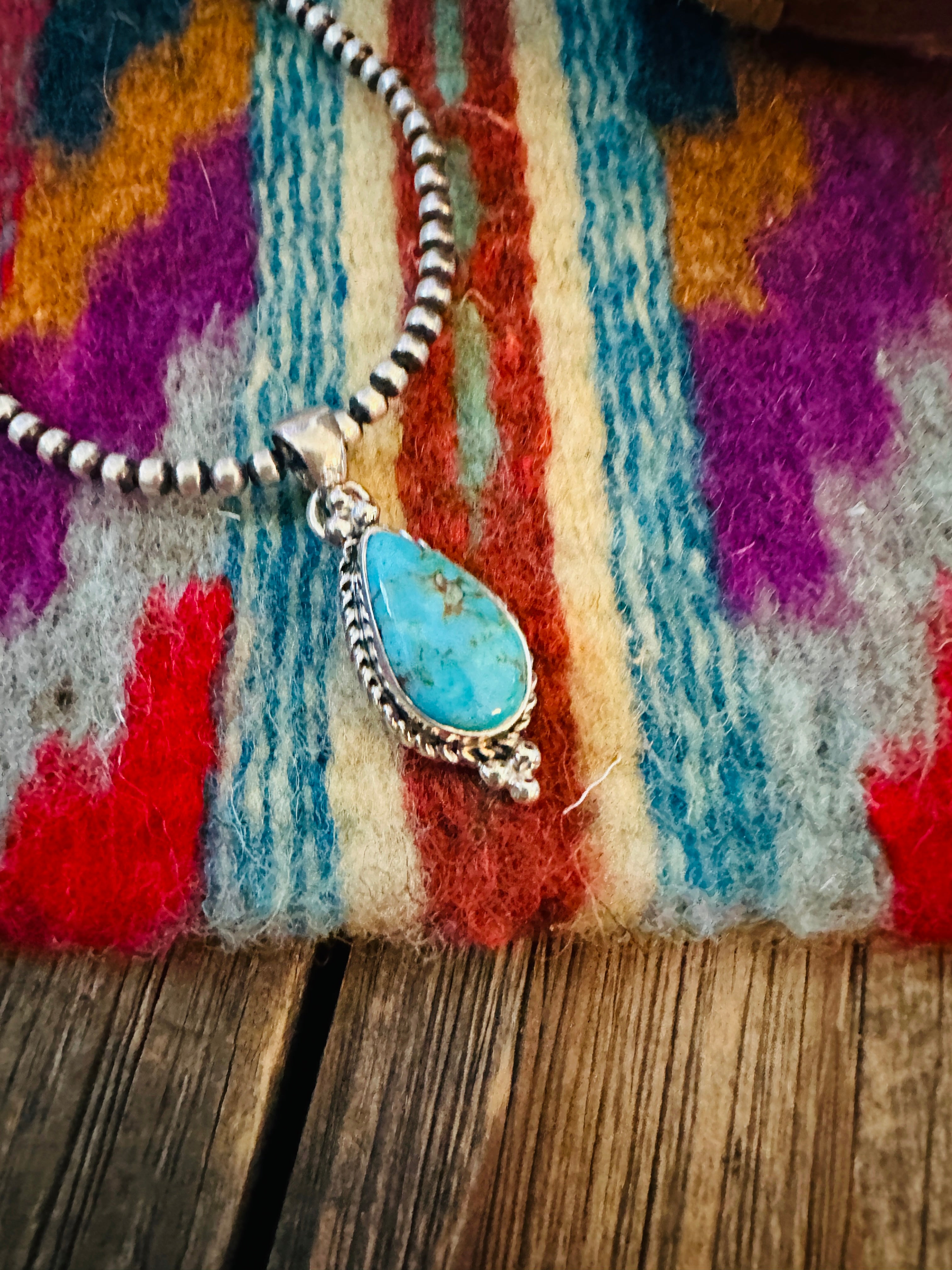 Handcrafted Sterling Silver & Turquoise Pendant