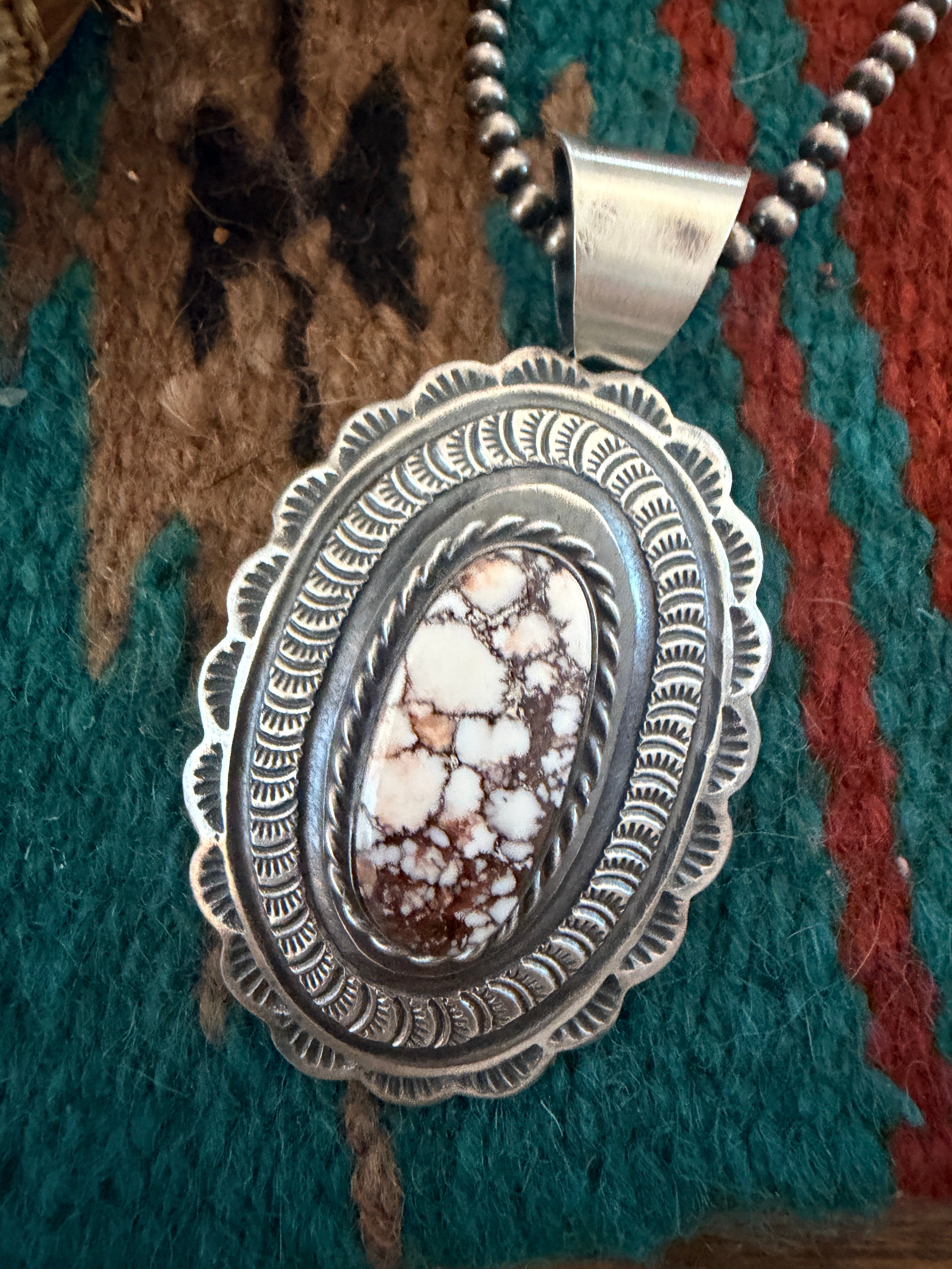 Handcrafted Sterling Silver & Wild Horse Concho Pendant by Chimney Butte