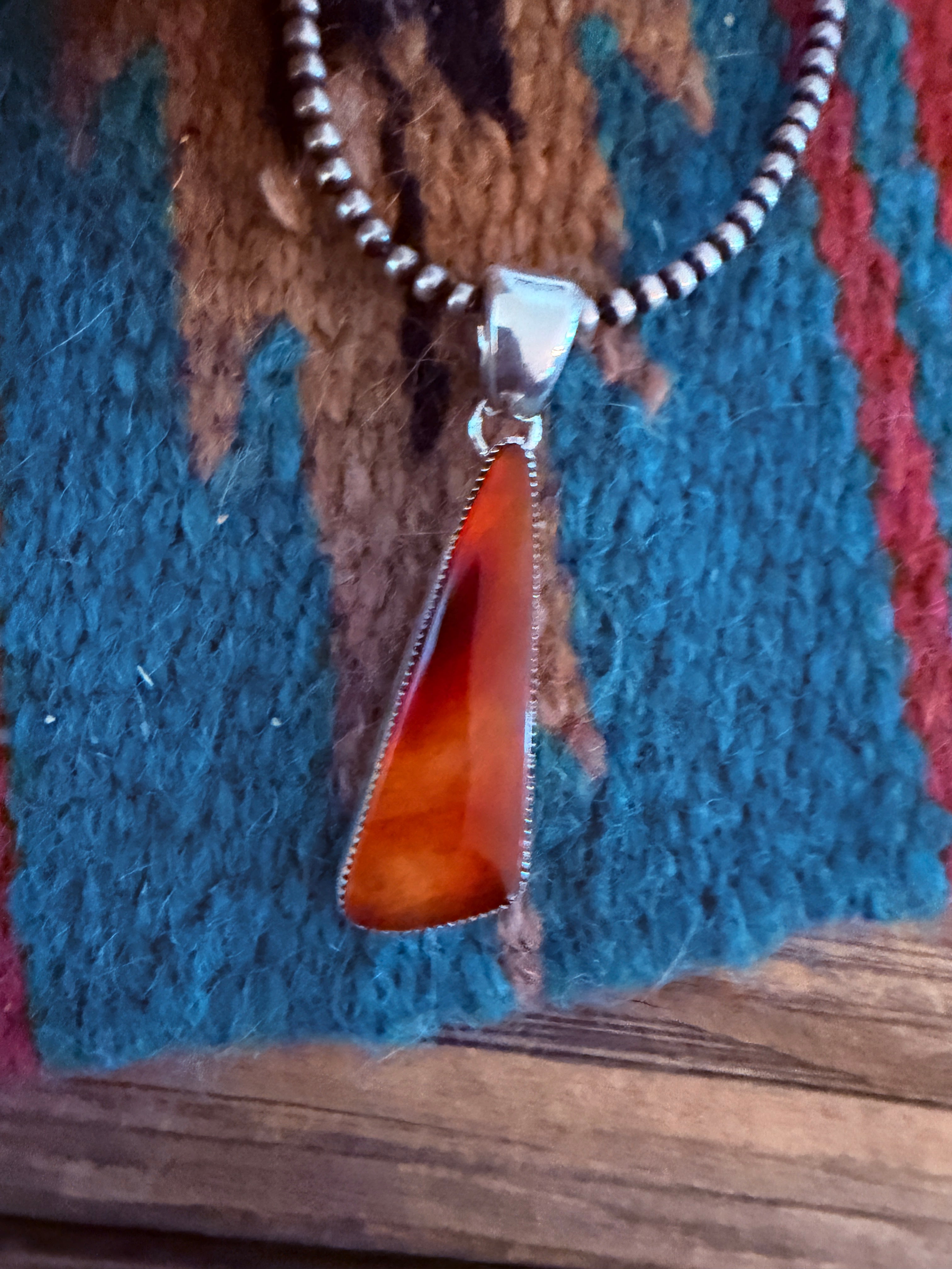 Handcrafted Sterling Silver & Carnelian Pendant