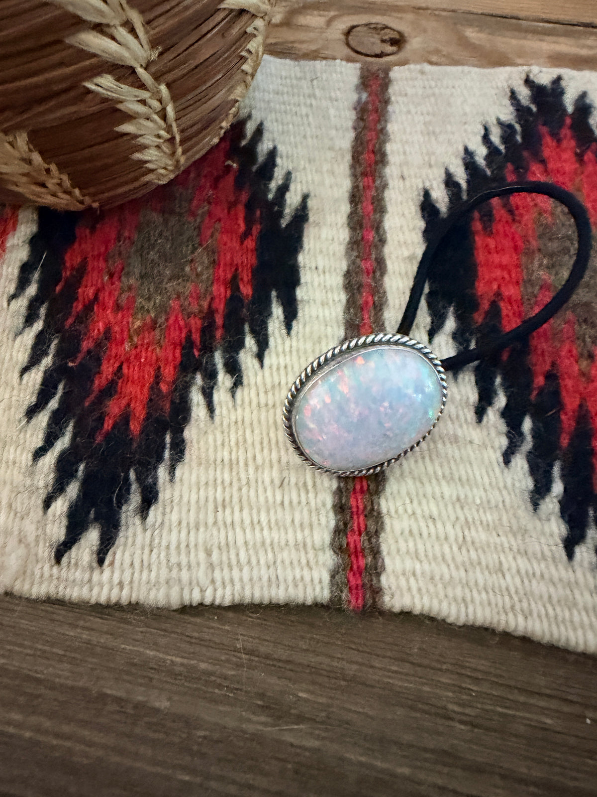 Handcrafted Opal & Sterling Silver Hair Tie Charm