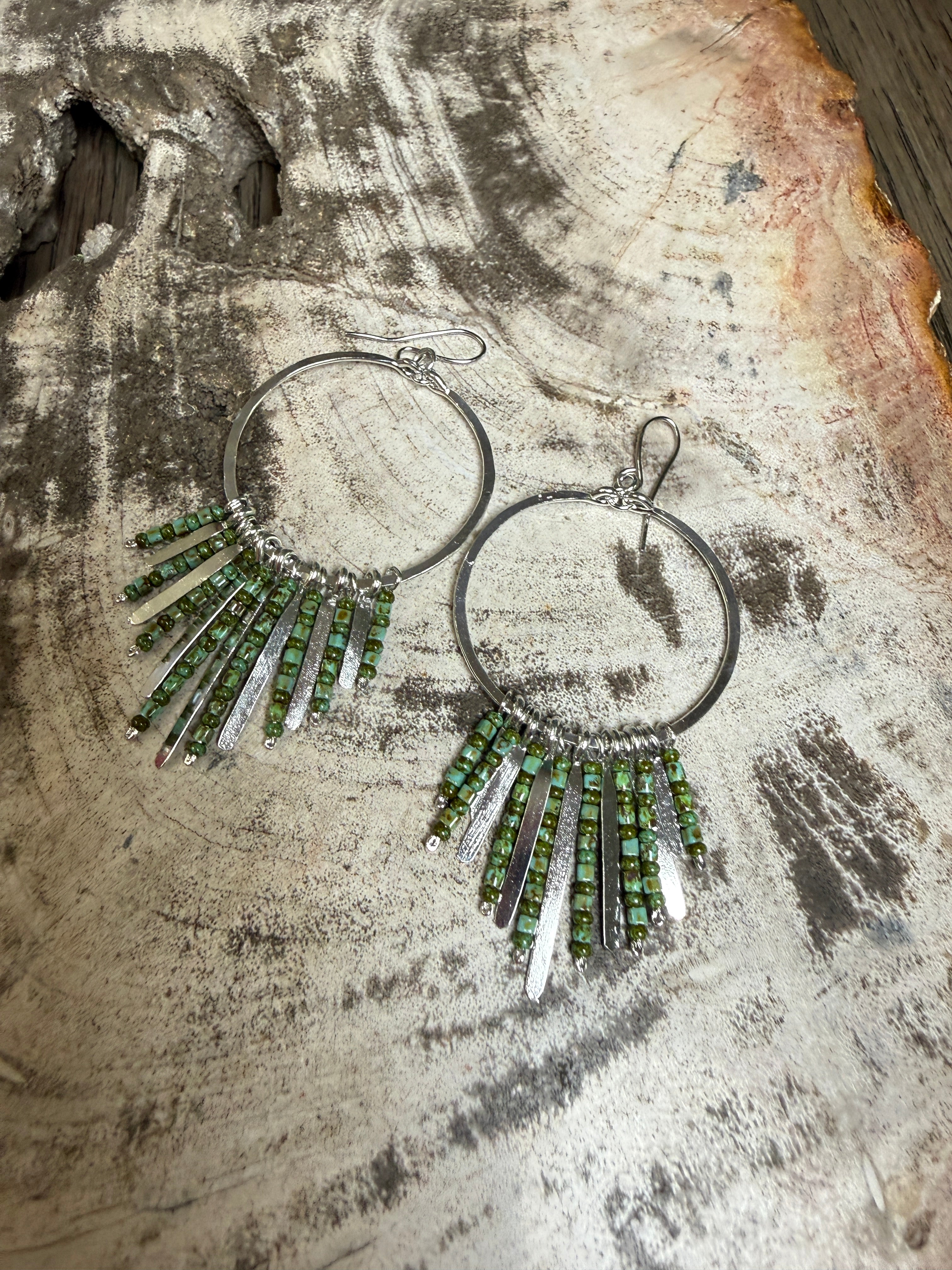 “The Golden Collection” Gypsy Dreams Handmade Turquoise Beaded Earrings