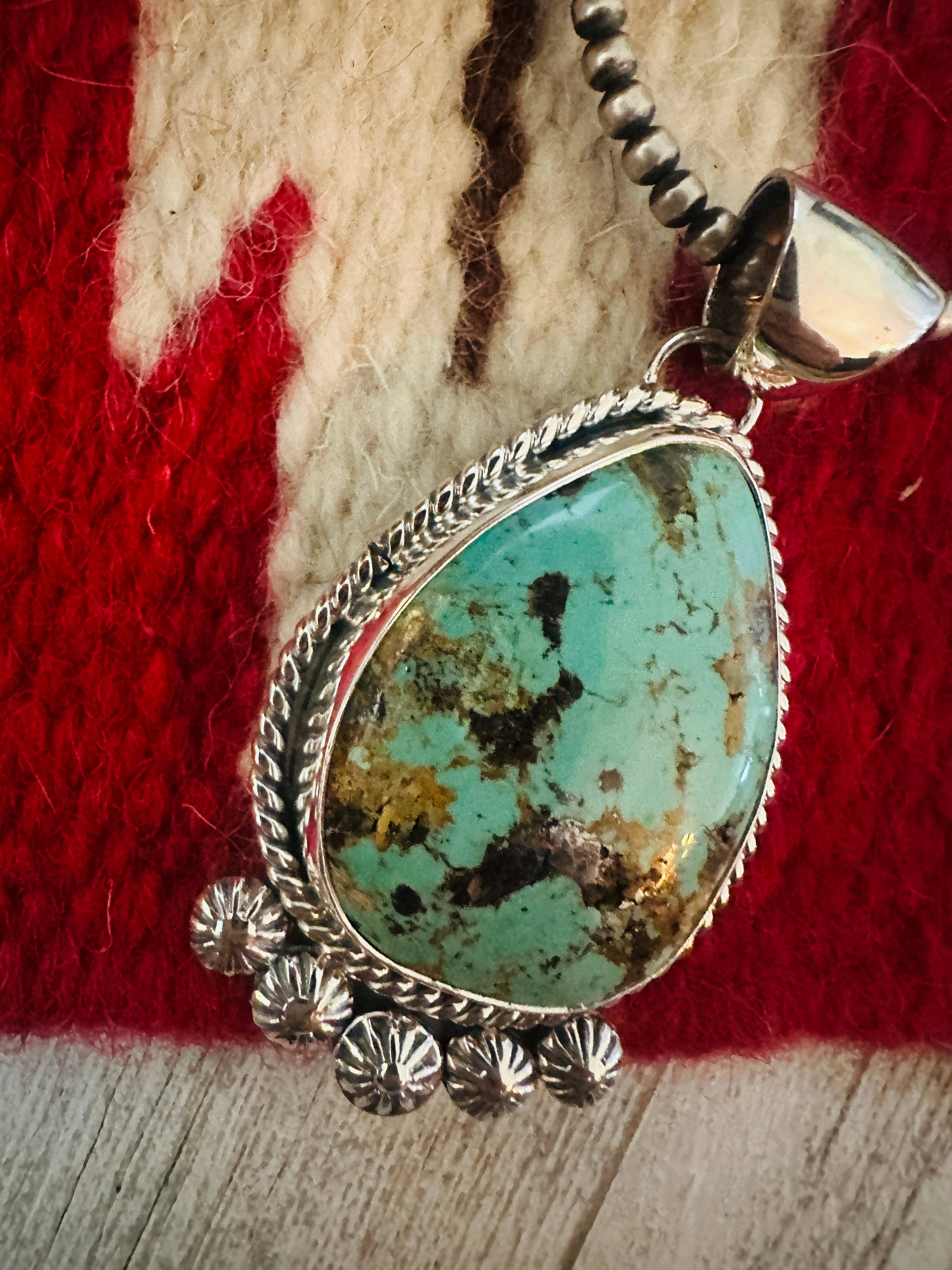 Navajo Number 8 Turquoise & Sterling Silver Pendant