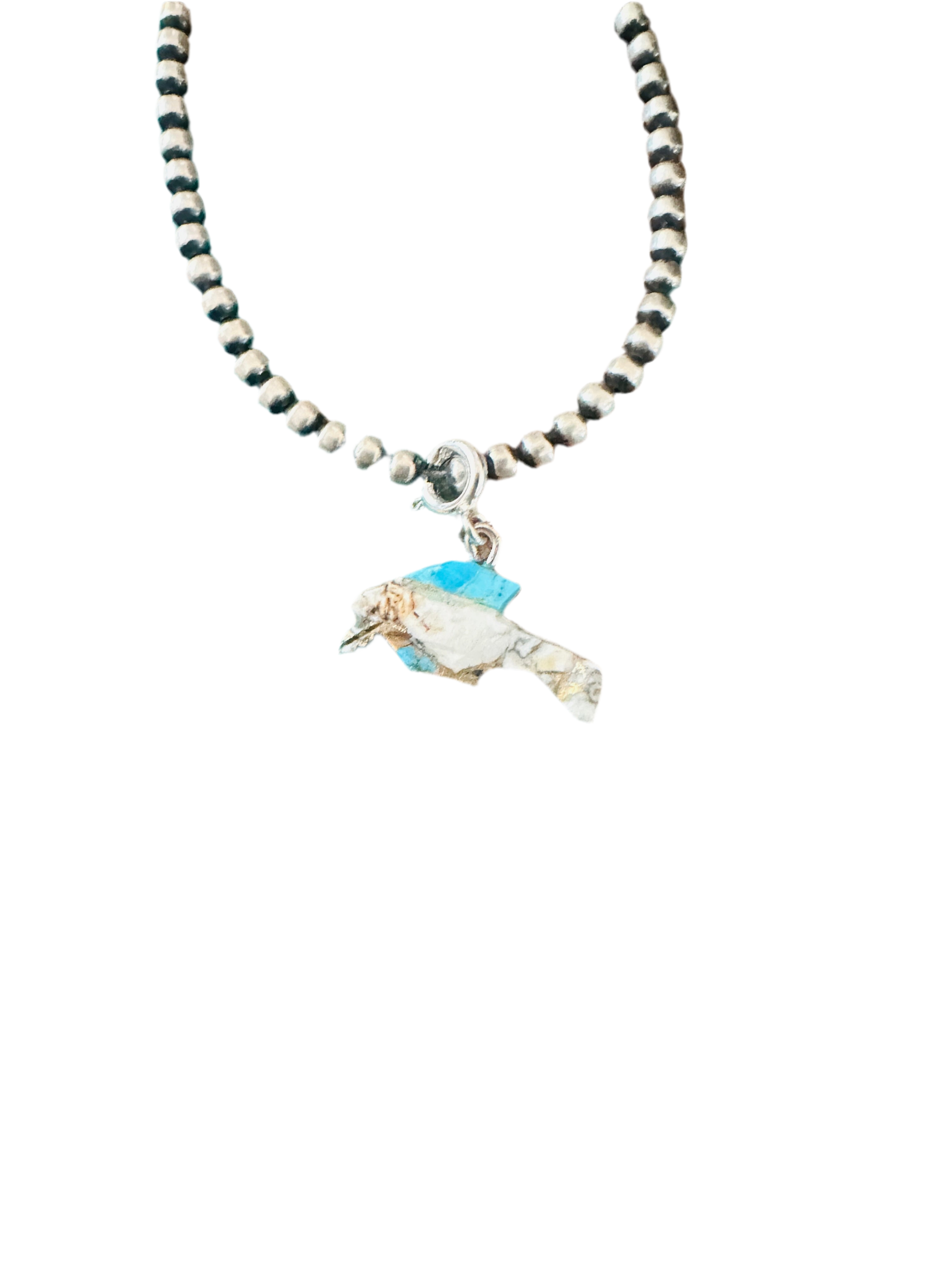 Handcrafted & Hand Carved Blue Mojave Dolphin Charm