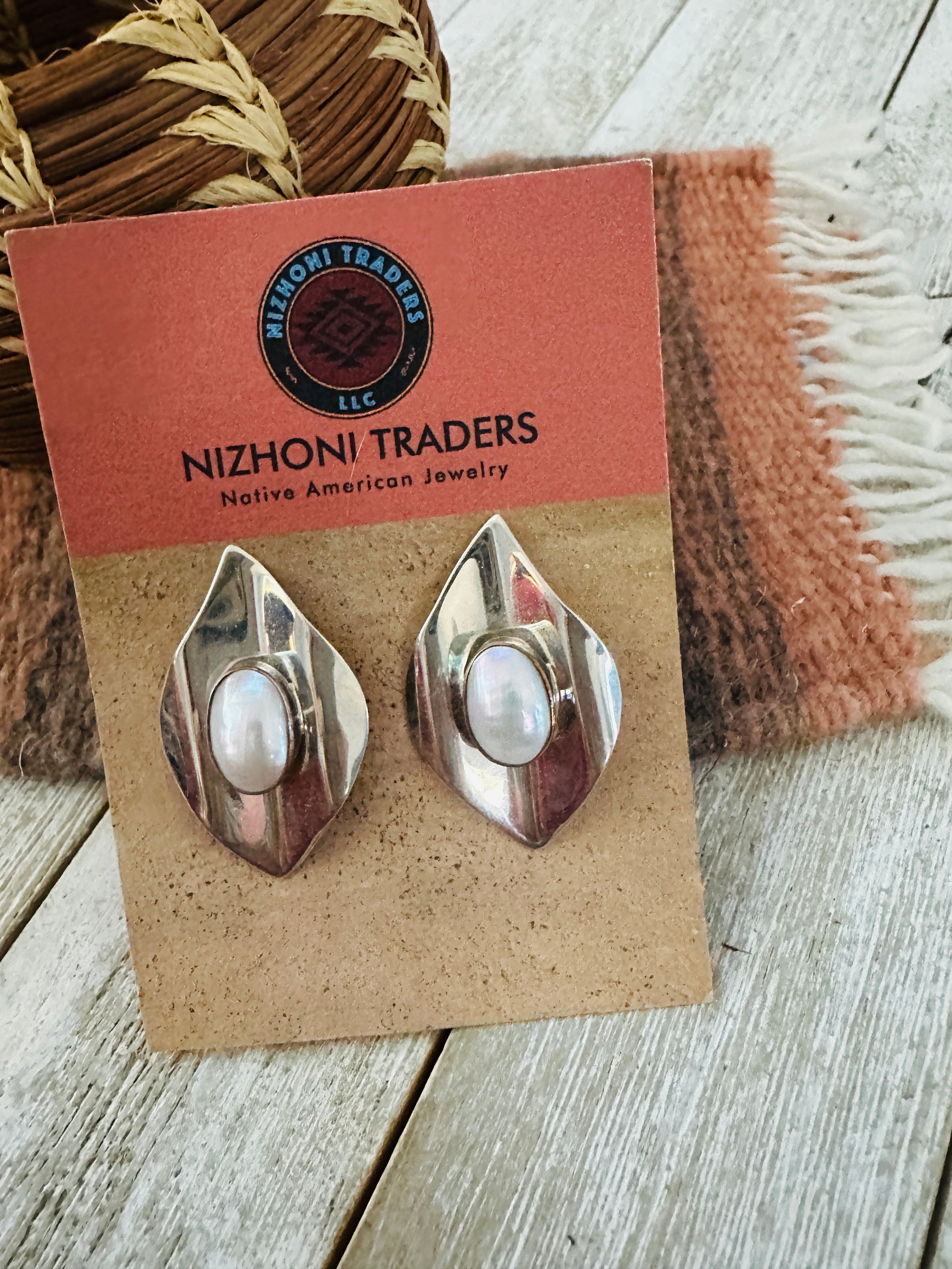 Handcrafted Freshwater Pearl & Sterling Silver Post Earrings