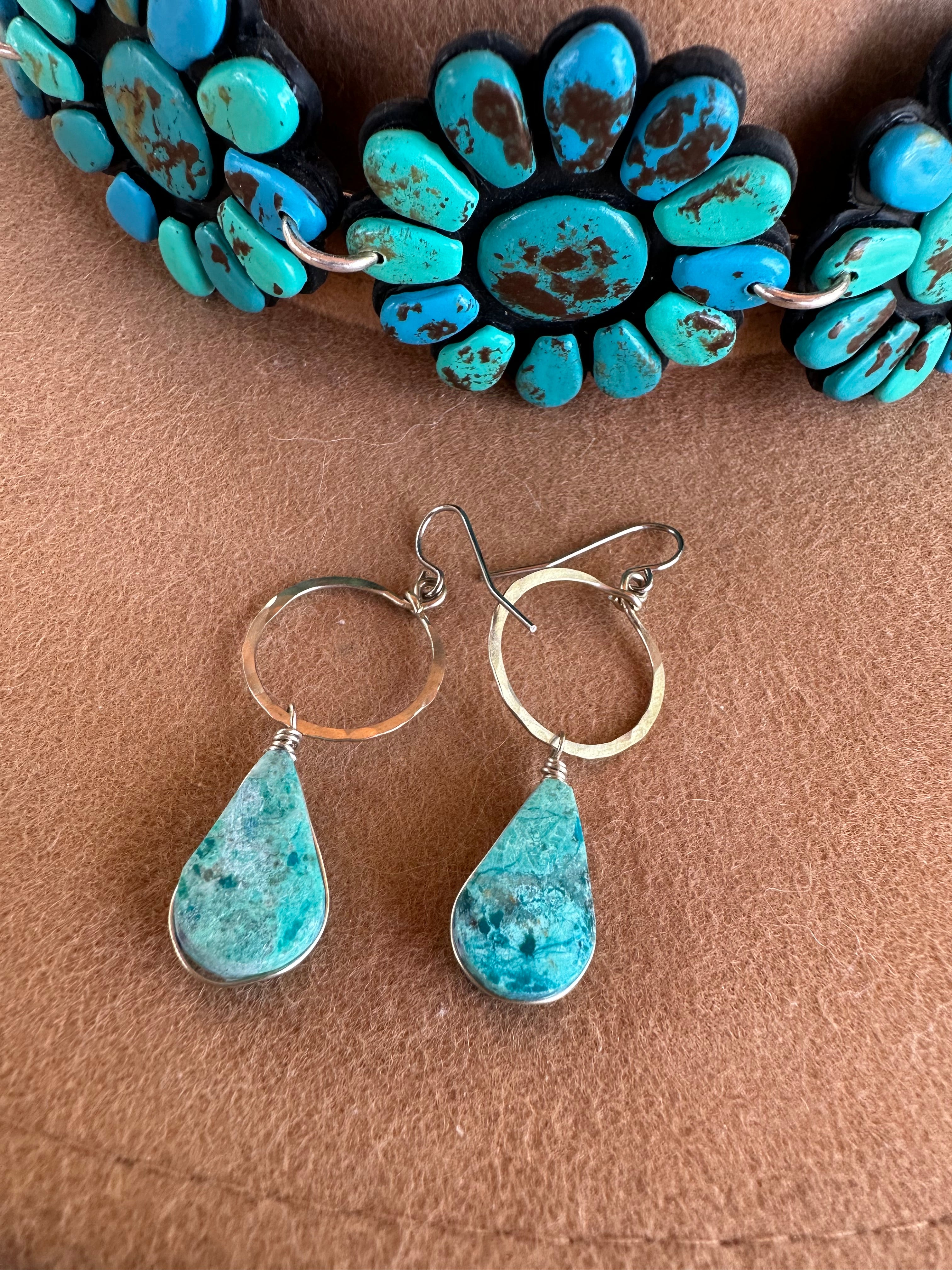 “The Golden Collection” Gypsy Soul Handmade Turquoise Circle Earrings